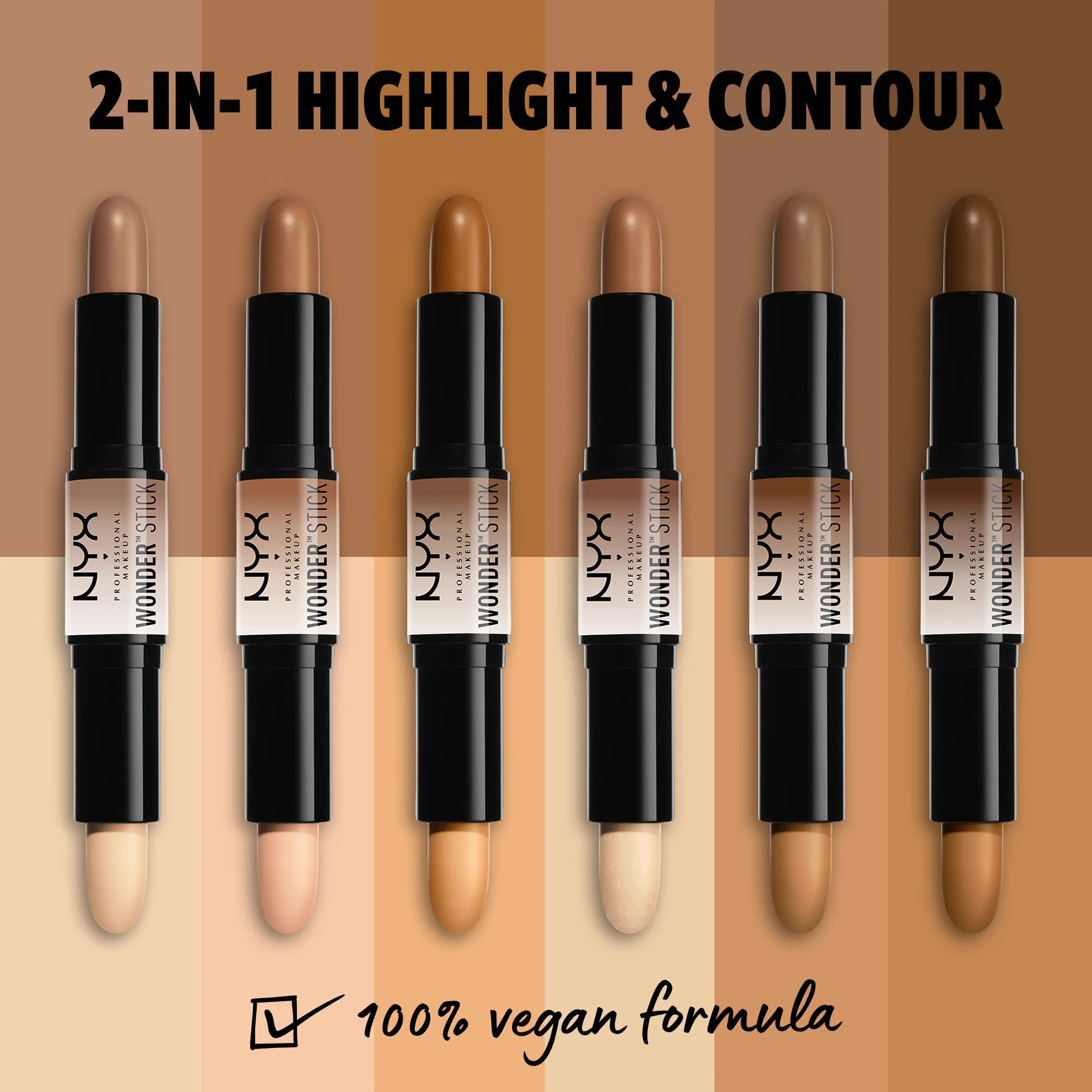 NYX Professional Makeup Dwustronny Rozświetlacz i Konturówka Kremowa Tekstura Jasny