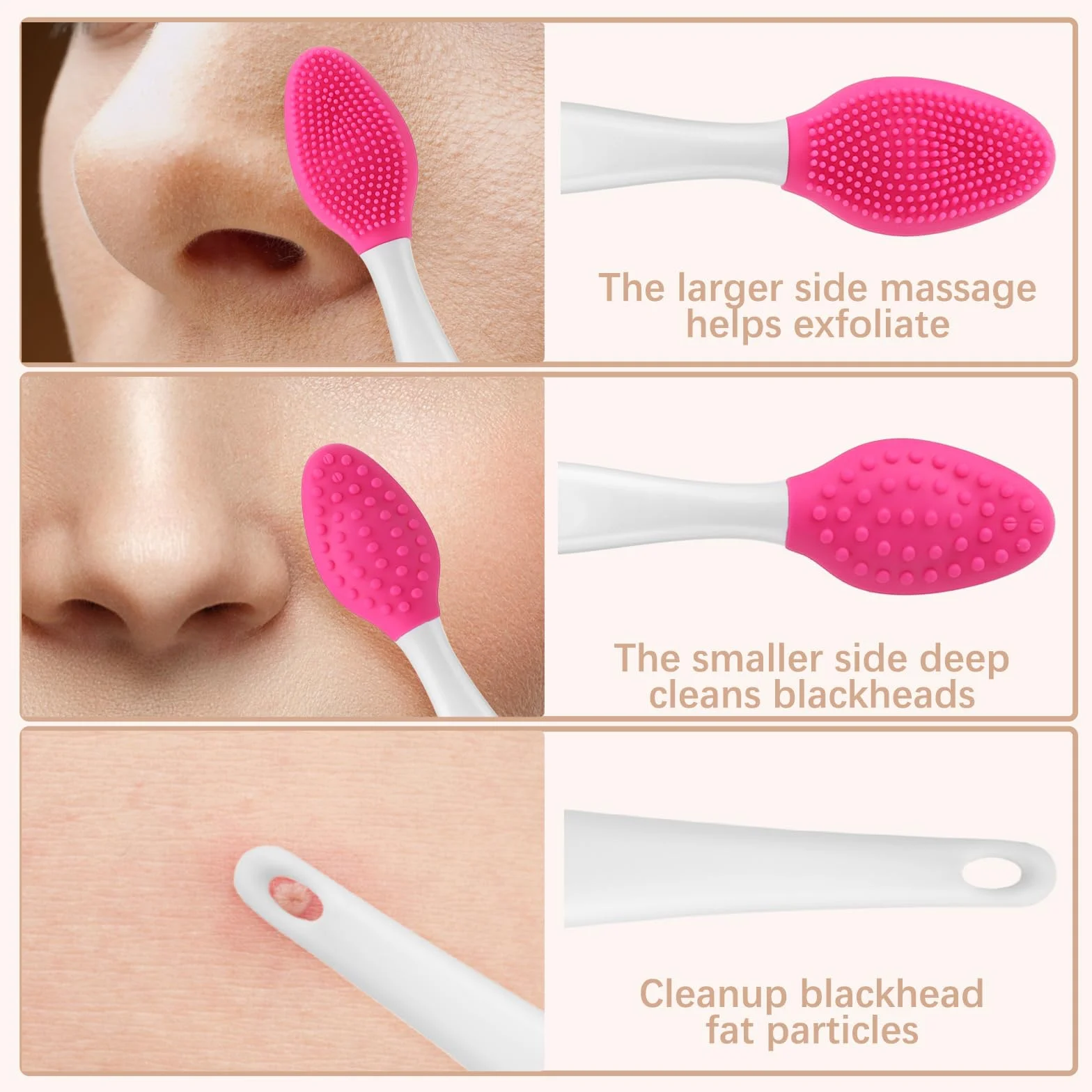 5 szt. pędzelek do ust delikatny peeling do ust dwustronny silikonowy mini złuszczający aplikator połysk zestawy do oczyszczania makijażu dla gładkich miękkich jasnych zdrowych mężczyzn kobiet