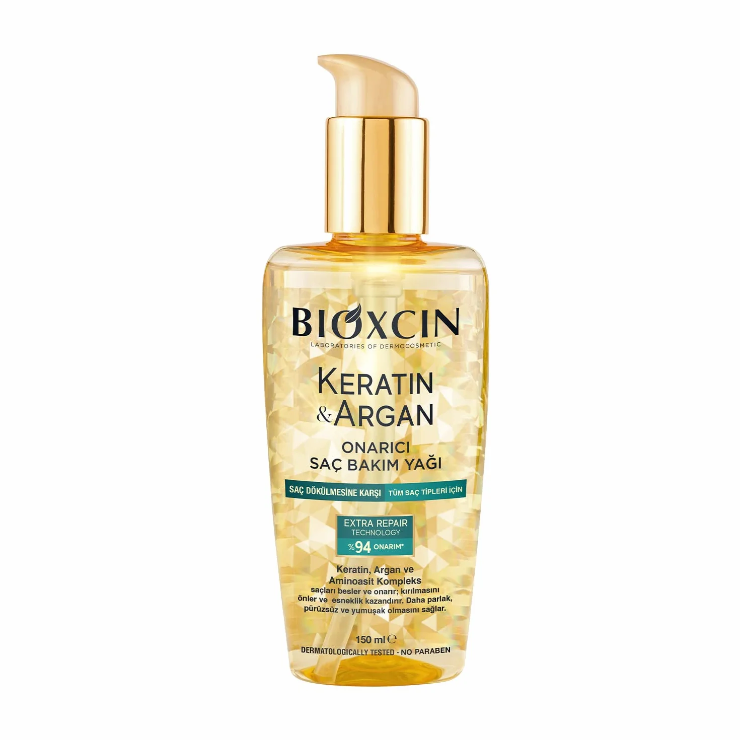 Bioxcin Keratyna i arganowy olejek do pielęgnacji włosów, 150 ml, głęboka pielęgnacja zniszczonych włosów, z efektem zapobiegającym puszeniu się, do wszystkich rodzajów włosów
