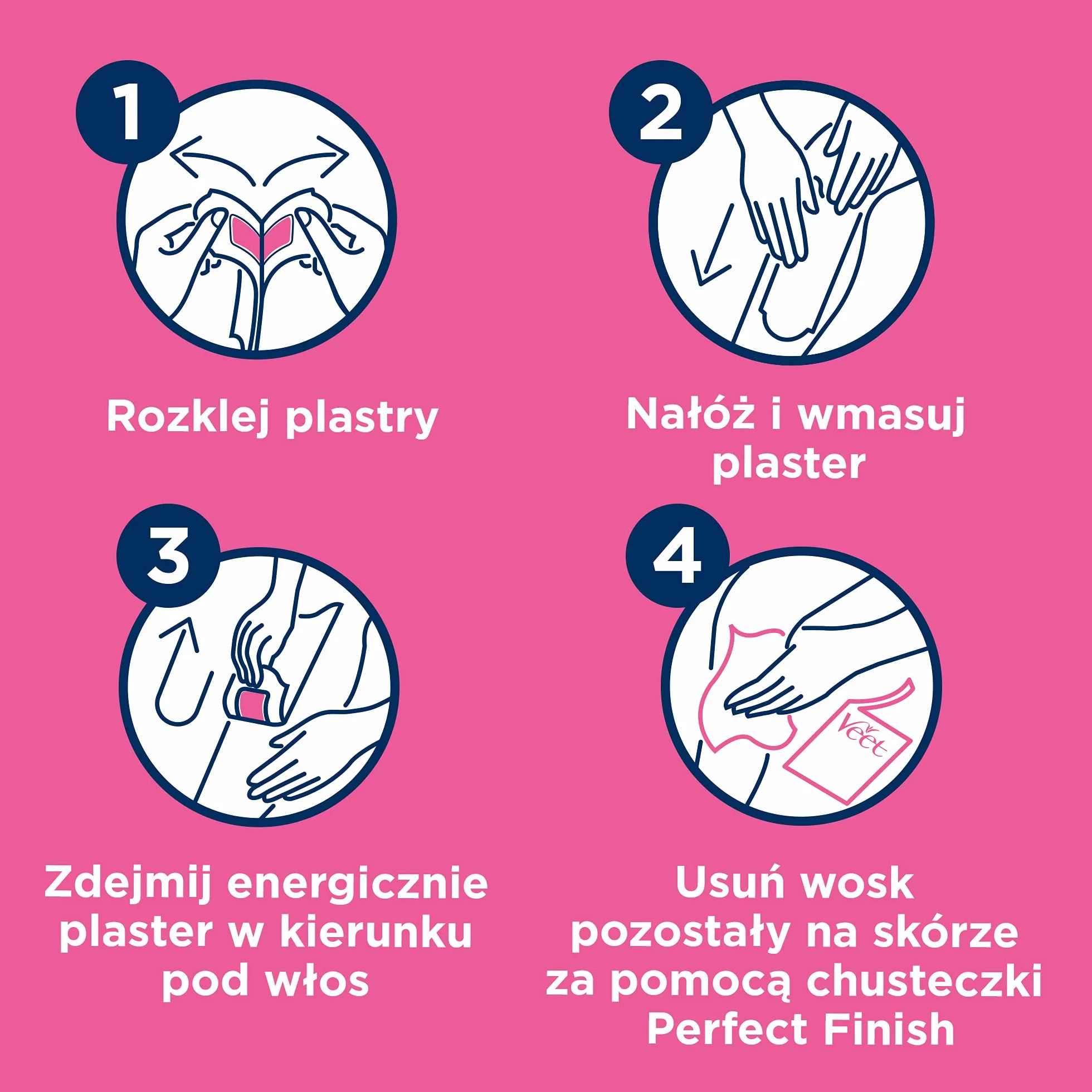 VEET MINIMA Plastry do depilacji z woskiem dla skóry wrażliwej 12 szt