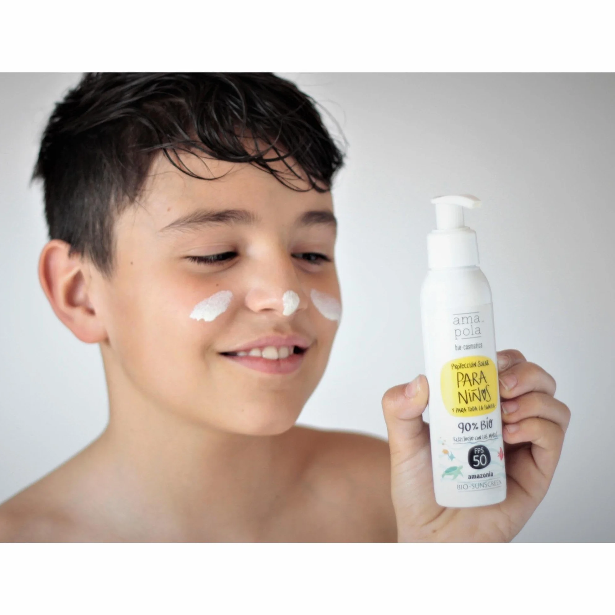 Amapola Biocosmetics Krem Przeciwsłoneczny Mineralny SPF 50+ Mineralny Filtr Przeciwsłoneczny dla Całej Rodziny - Formuła Biodegradowalna - Bez Toksyn