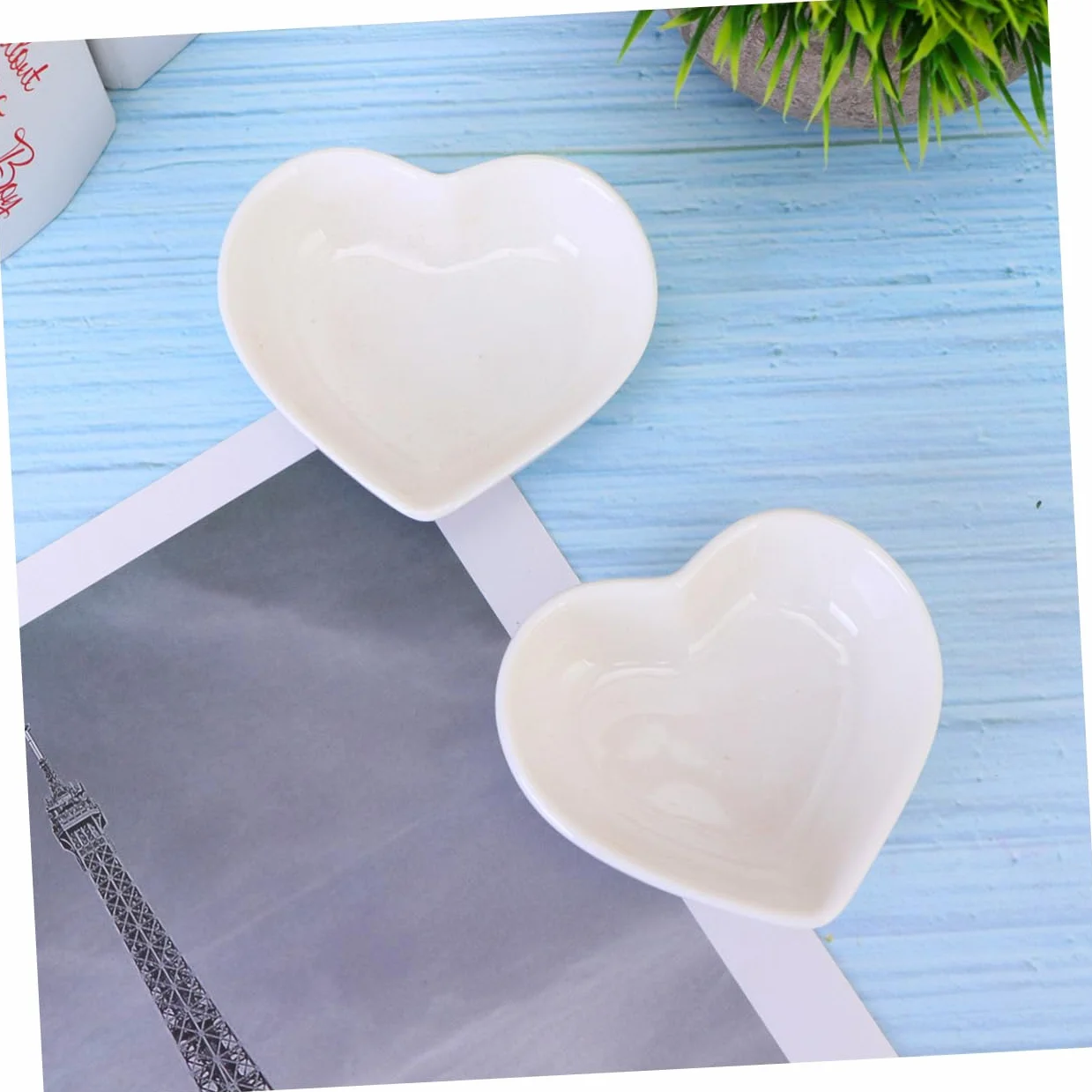 SHERCHPRY Zestaw 4 Ceramicznych Talerzy W Kształcie Serca Mała Mini Tacka Do Zdjęć Dekoracja Stołu Kuchnia