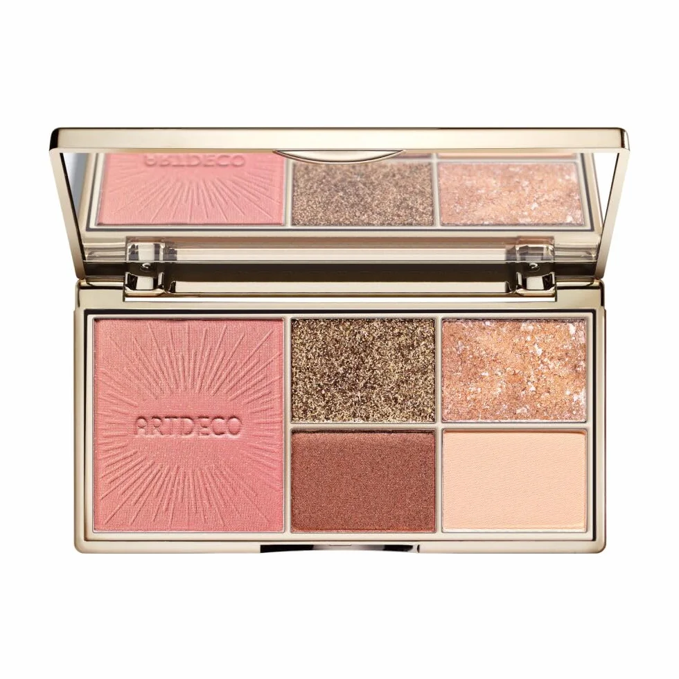 ARTDECO Paleta Illusion for cheeks & eyes – must have paleta czterech cieni do powiek i jednego różu z wbudowanym lusterkiem – 1 x 1 szt