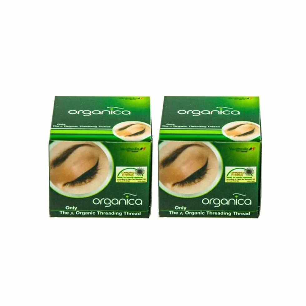2 szpule x 300 m organiczna bawełna organiczna nić do gwintowania brwi - Indie
