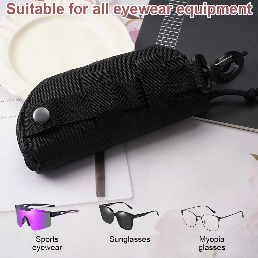 Taktyczne etui na okulary MOLLE, 17 X 6,98 X 6 cm, outdoorowe, twarde, przenośne etui na okulary przeciwsłoneczne, outdoorowe, trwałe, taktyczne etui na okulary przeciwsłoneczne, wodoodporne etui na