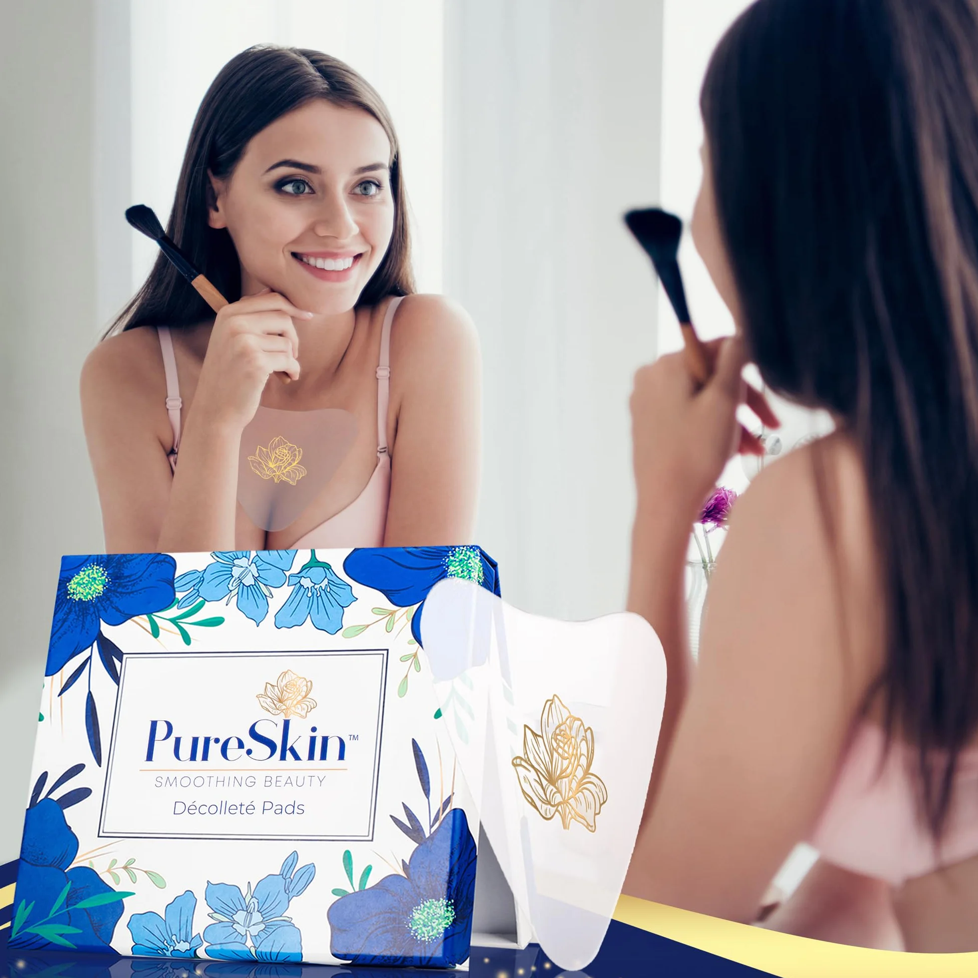 PureSkin Silikonowe Podkładki Przeciwzmarszczkowe na Klatkę Piersiową, 4 sztuki