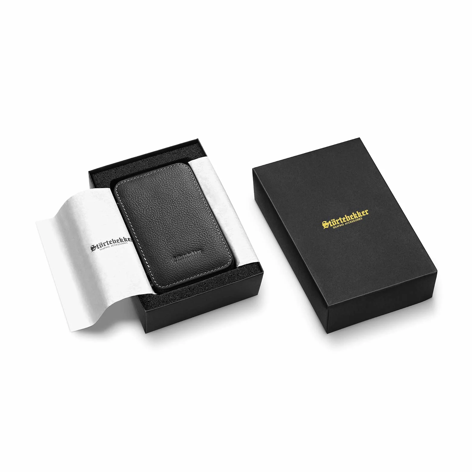 Störtebekker Premium etui na maszynki do golenia – etui z prawdziwej skóry – zrównoważona produkcja i pakowanie, Czarny (Black), Pokrowiec na maszynkę do golenia