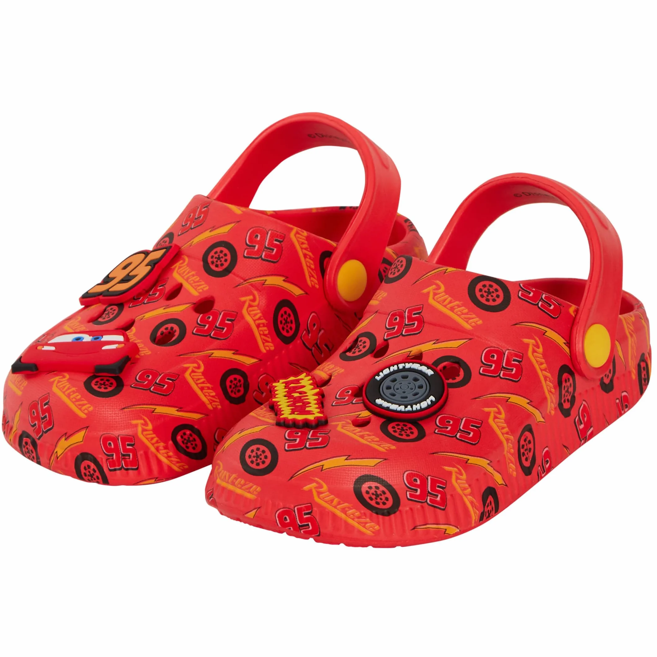 Disney Chłopięce chodaki do samochodów z zawieszkami sandały dziecięce Lightning McQueen suwaki z paskiem na kostkę buty plażowe