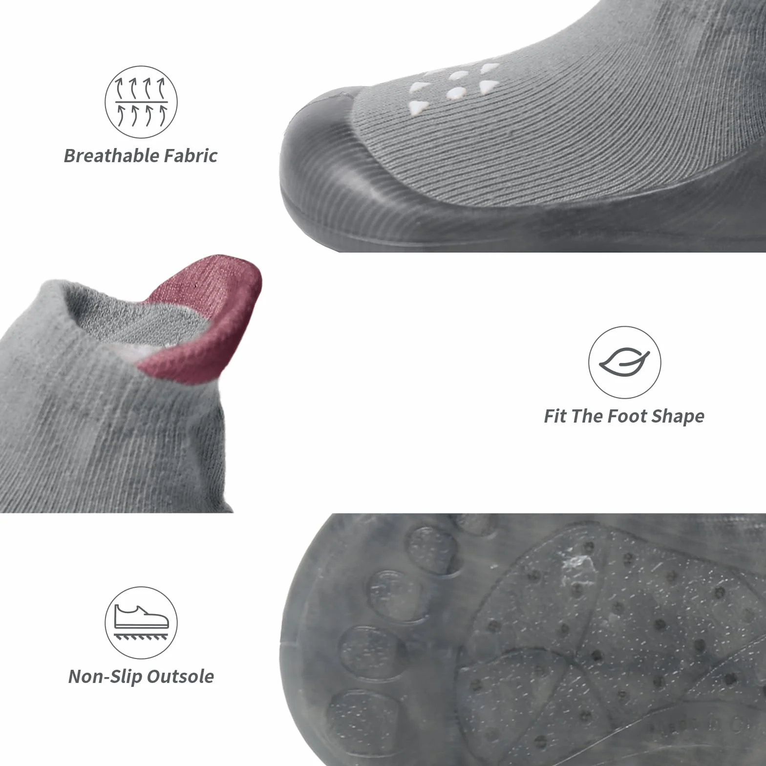 Kapcie dziecięce, skarpetki, buty na pierwsze kroki, antypoślizgowe skarpety unisex dla niemowląt z miękką gumową podeszwą
