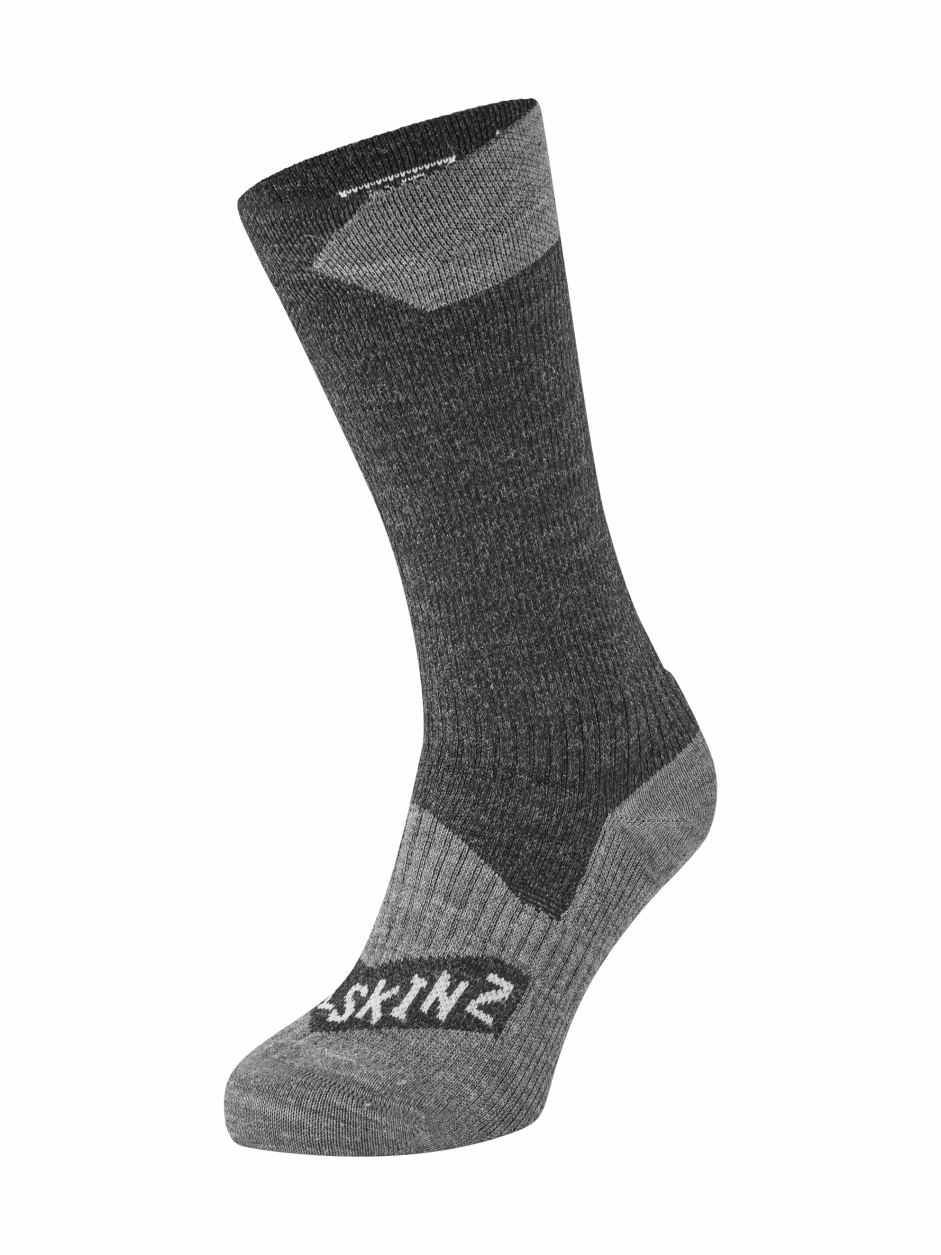 SEALSKINZ Raynham Wodoodporne skarpety średniej długości, uniseks, na każdą pogodę, czarny/szary marmur, rozmiar L