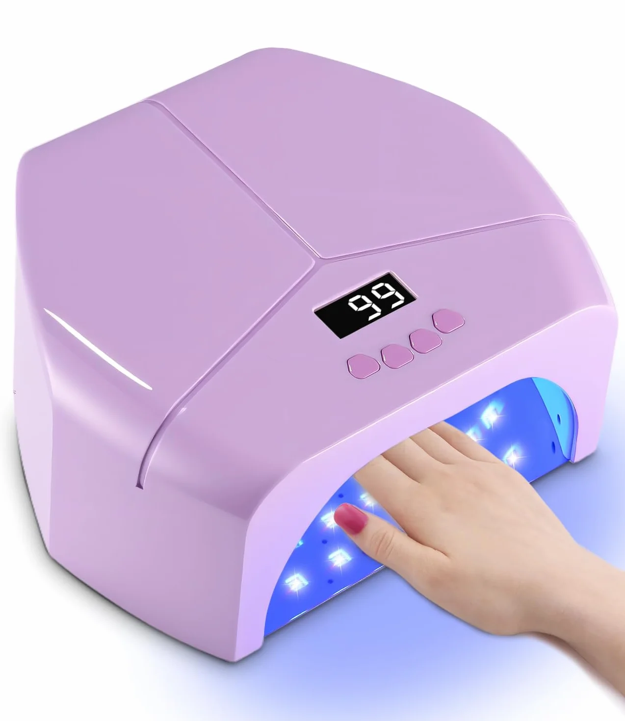 298W LED UV Lampe nägel, UV Lampe für Gelnägel, Nagel Lampe mit 4 Timern, LCD-Display, Sensor, Abnehmbarer Basis, Nageltrockner, LED Nagellampe für Shellac Nägel, Lila
