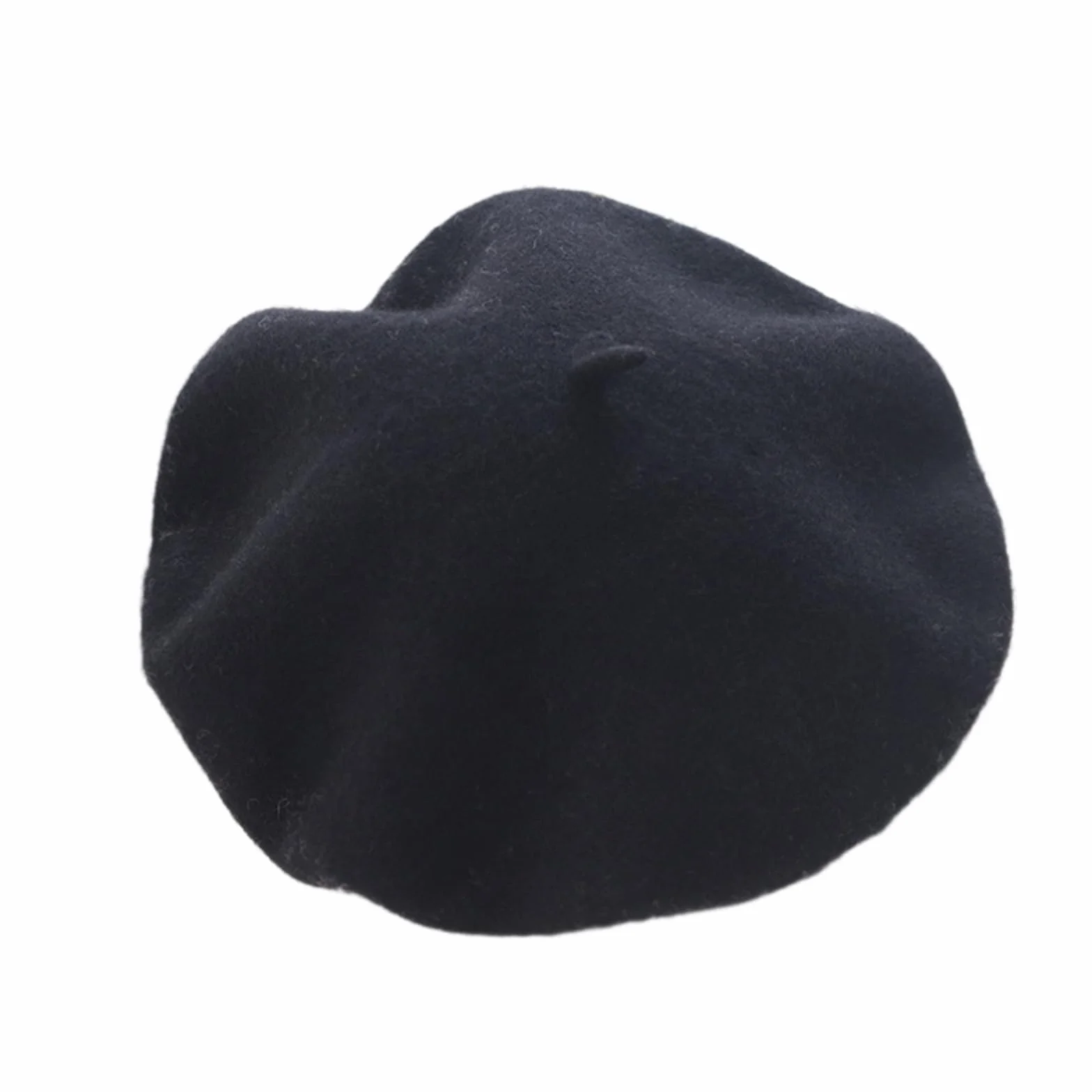 Damski wełniany beret w jednolitym kolorze czapka beanie w stylu francuskim