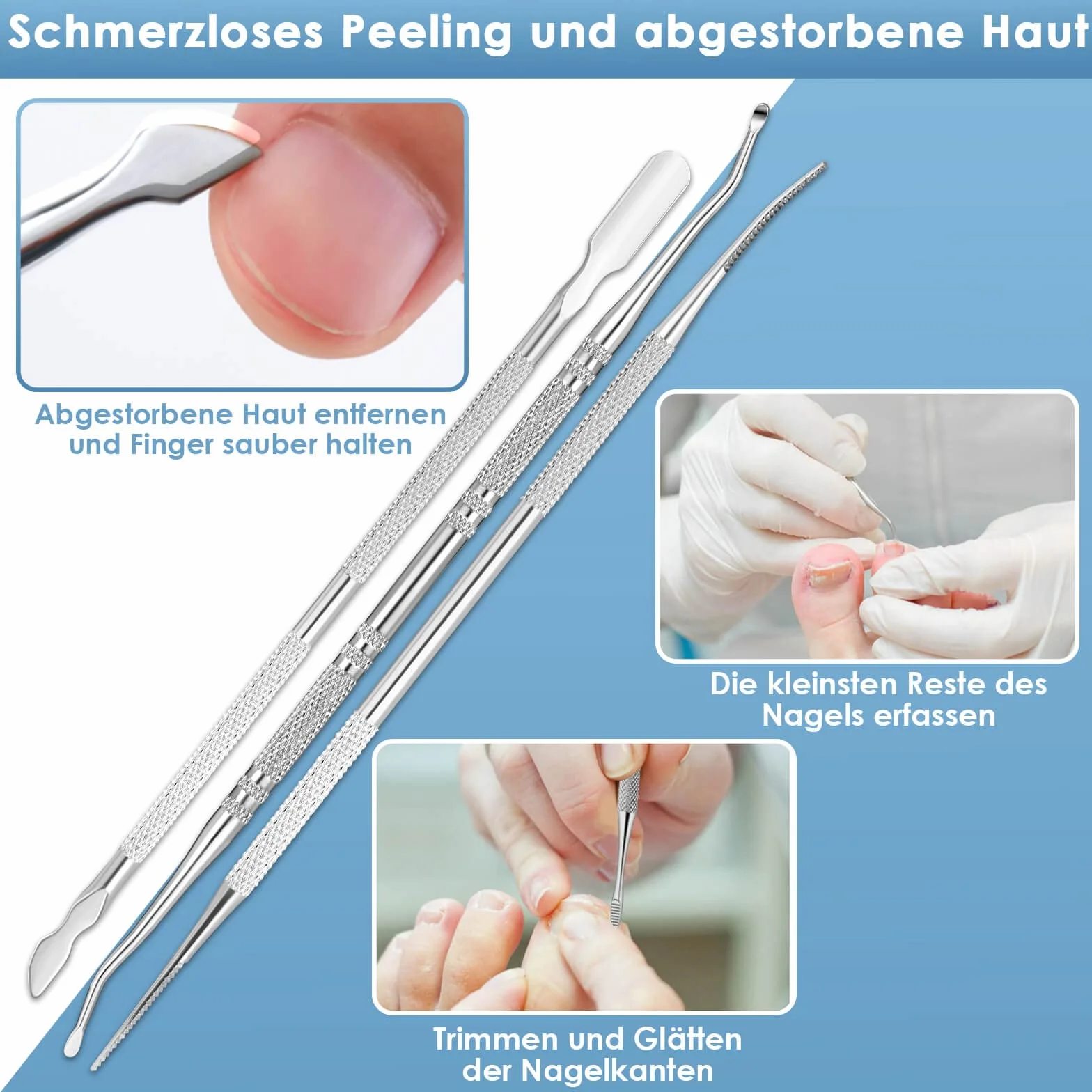 Modacraft zestaw 7 sztuk profesjonalnych cążek do paznokci stóp, superostre, wysokiej jakości stal nierdzewna, zestaw do pedicure, do grubych wrastających paznokci, sprawdzi się w przypadku grzybicy paznokci
