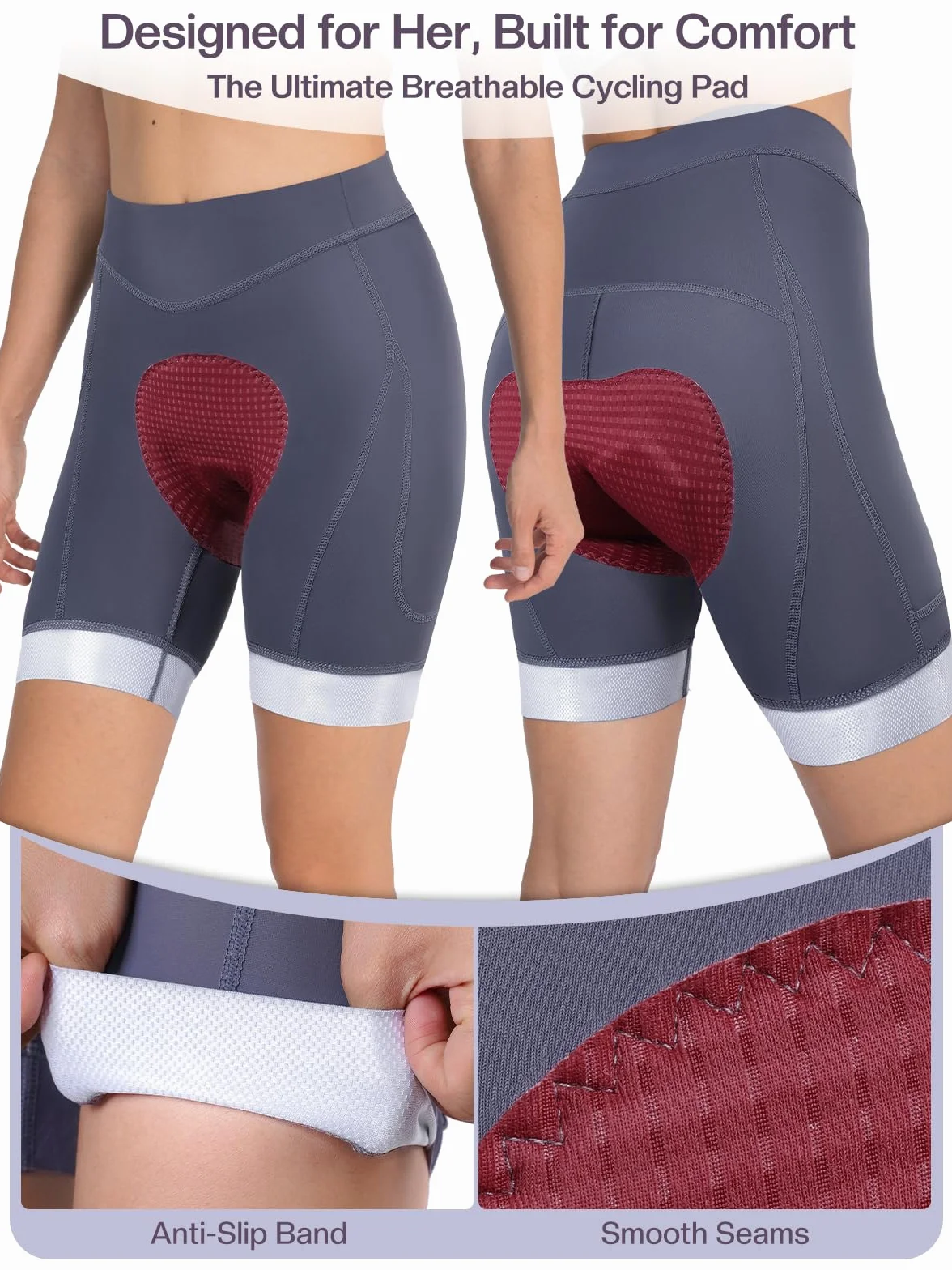 ARSUXEO Spodenki rowerowe premium 4D z wyściełanymi spodenkami rowerowymi, 3 kieszenie