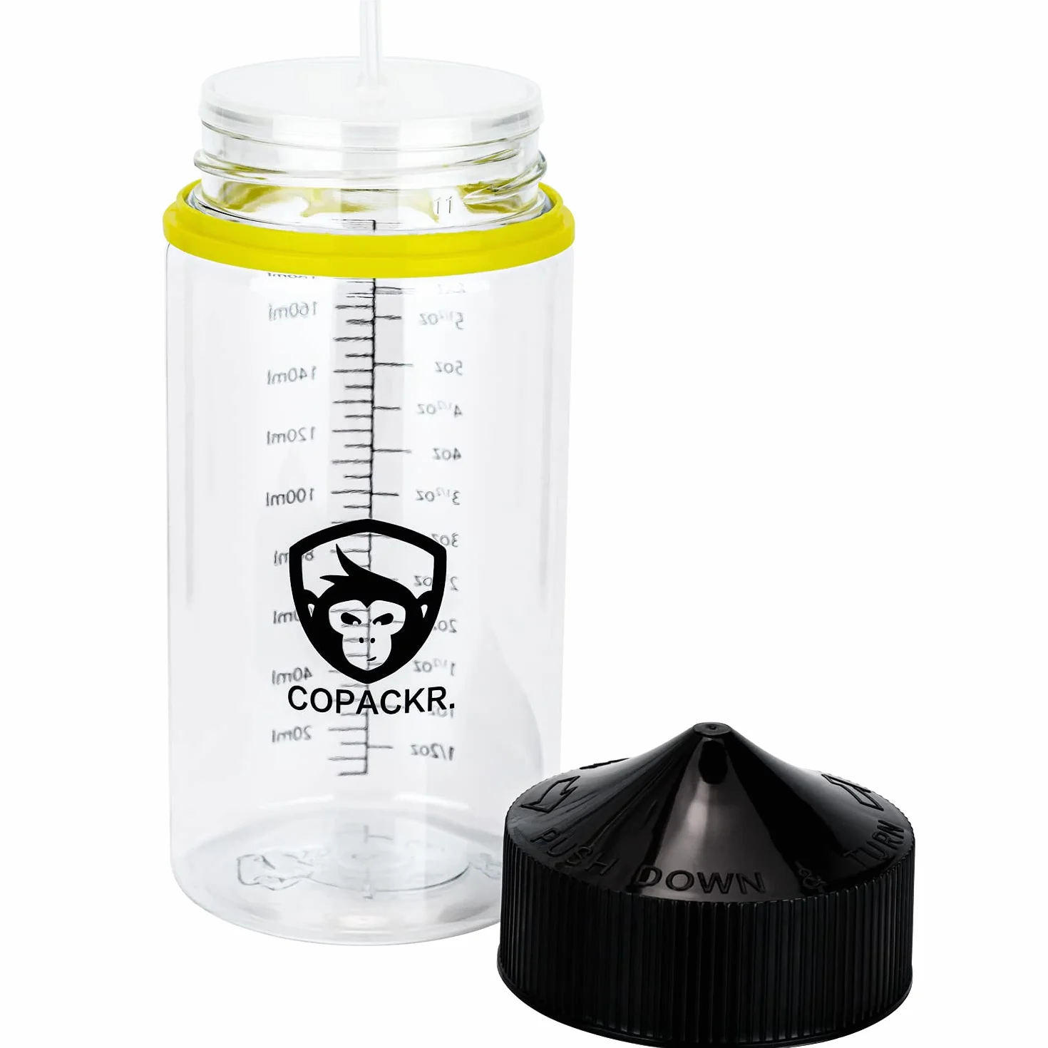 Copackr Chubby Gorilla V3 butelki z kroplomierzem, idealne w podróży, z zakrętką zabezpieczającą przed dziećmi, zestaw 3 sztuk (200 ml)