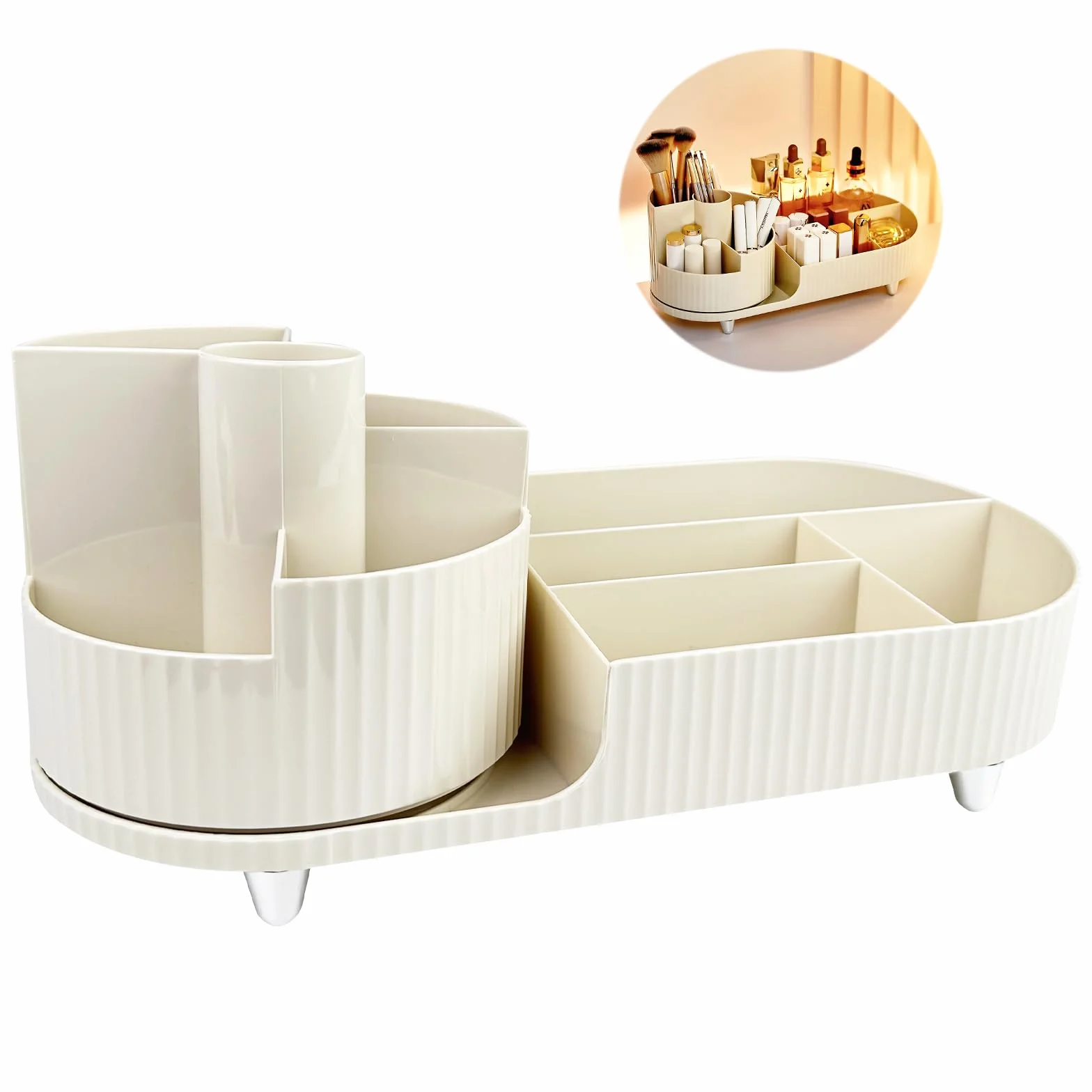 Chiluxendo Organizer na kosmetyki, obracany o 360°, obrotowy Makijaż Organizer, Makeup Organizer