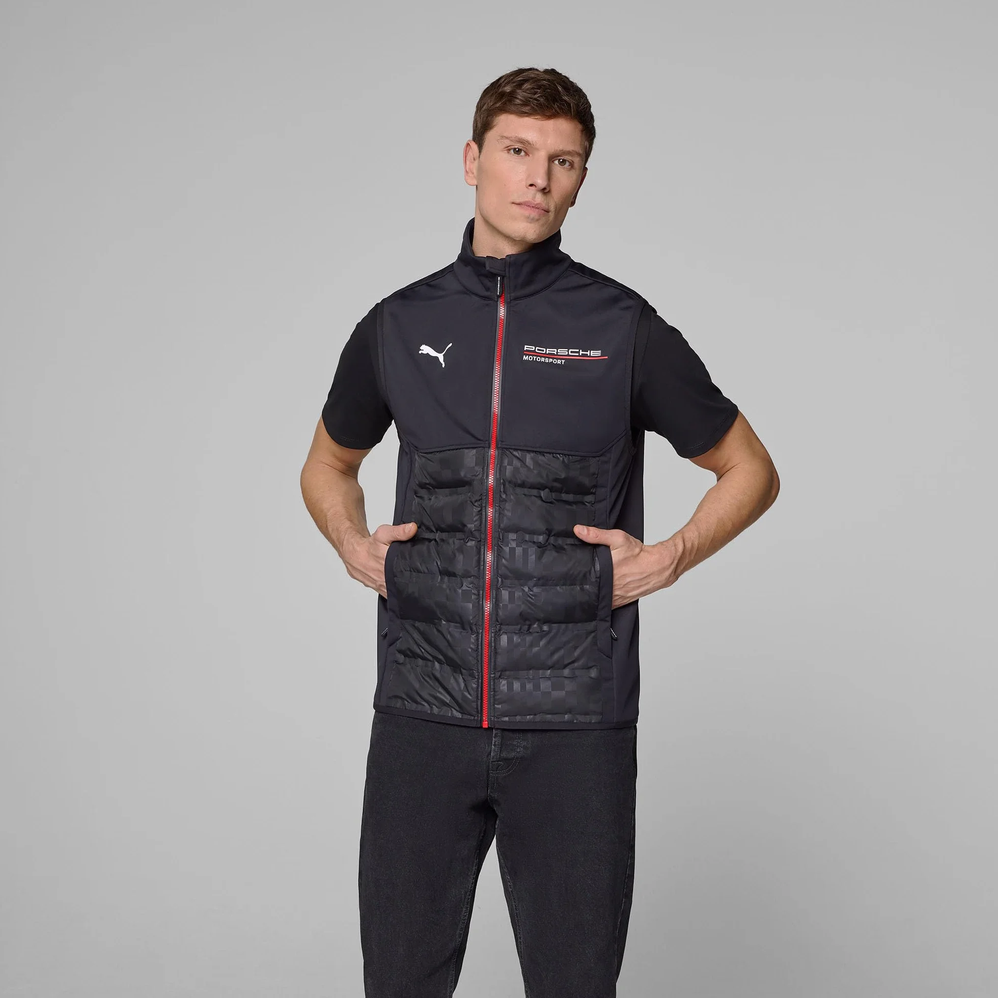 PUMA Porsche Motorsport męska kamizelka drużynowa, czarna