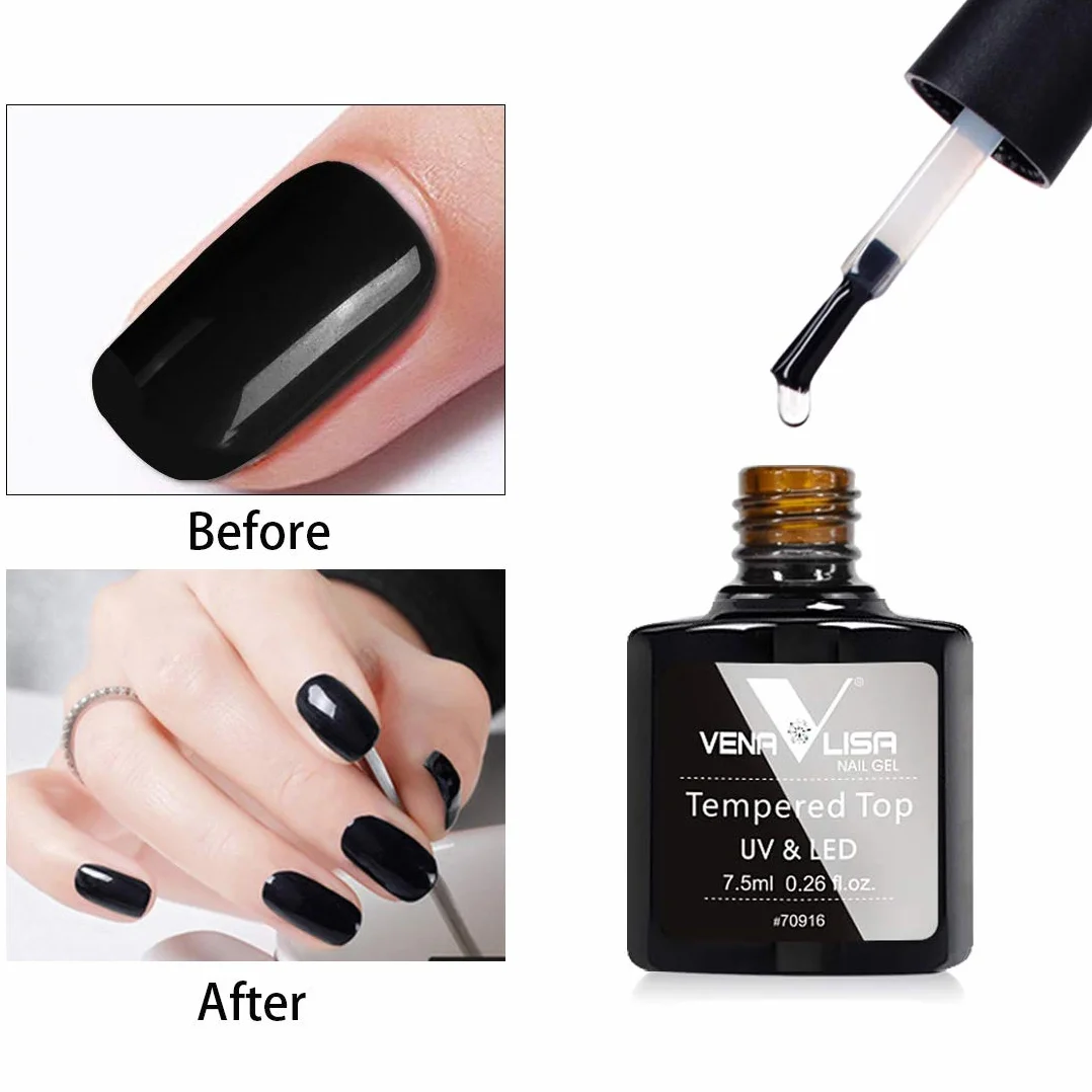 VENALISA Base and Top Coat with Nail Primer Gel lakier do paznokci, zestaw lakierów do paznokci, długotrwały, bez wycierania, utwardzany top coat shiny soak off UV LED Gel Polish (Need Curing Under UV