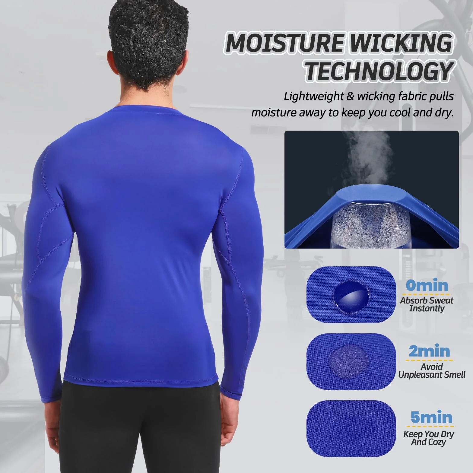 MEETWEE Rashguard męska koszulka kąpielowa z długim rękawem, ochrona UV UPF 50+, szybkoschnąca, oddychająca tkanina kompresyjna do surfingu