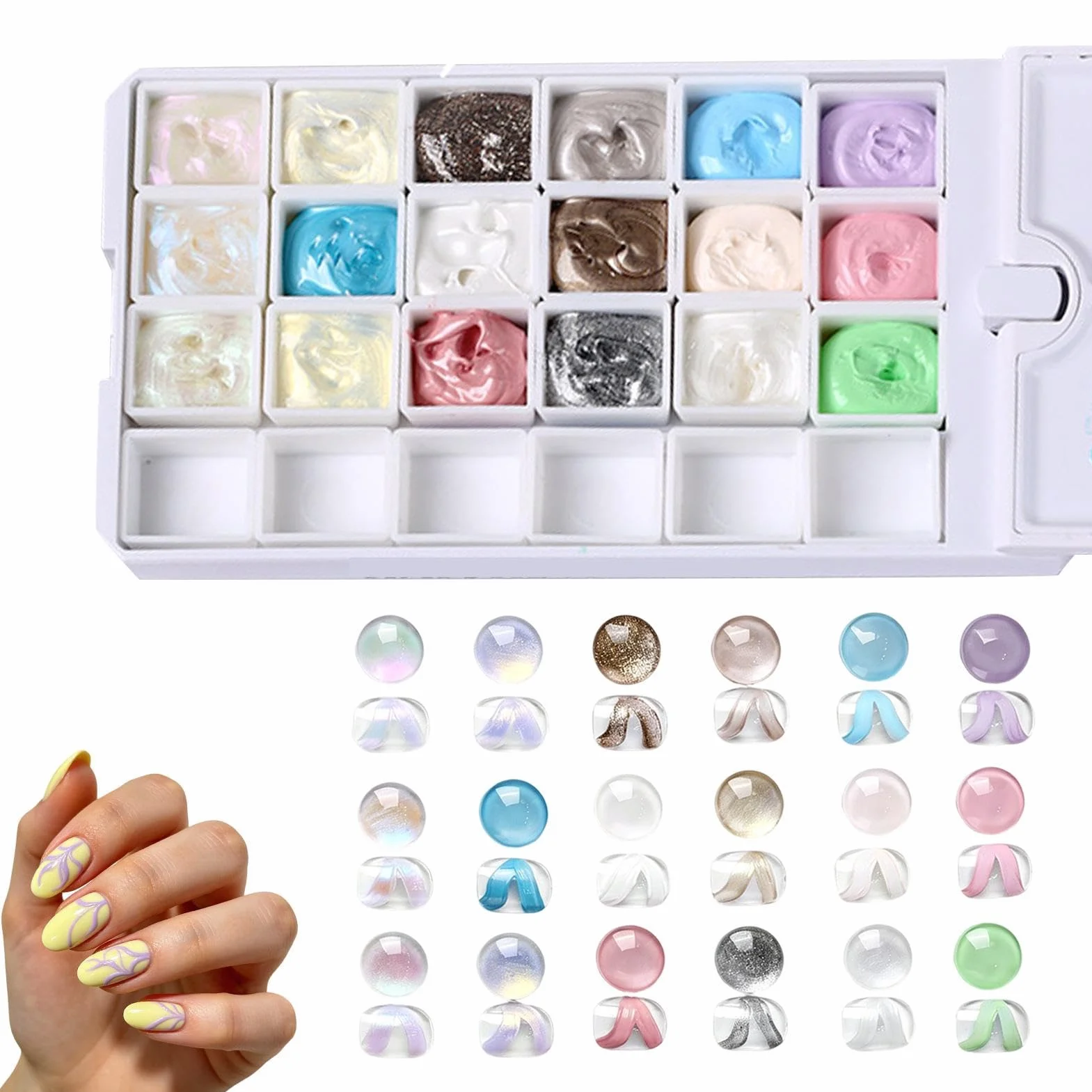 Patting Gel polerowanie paleta 18 siatek żelowe polerowanie paznokci