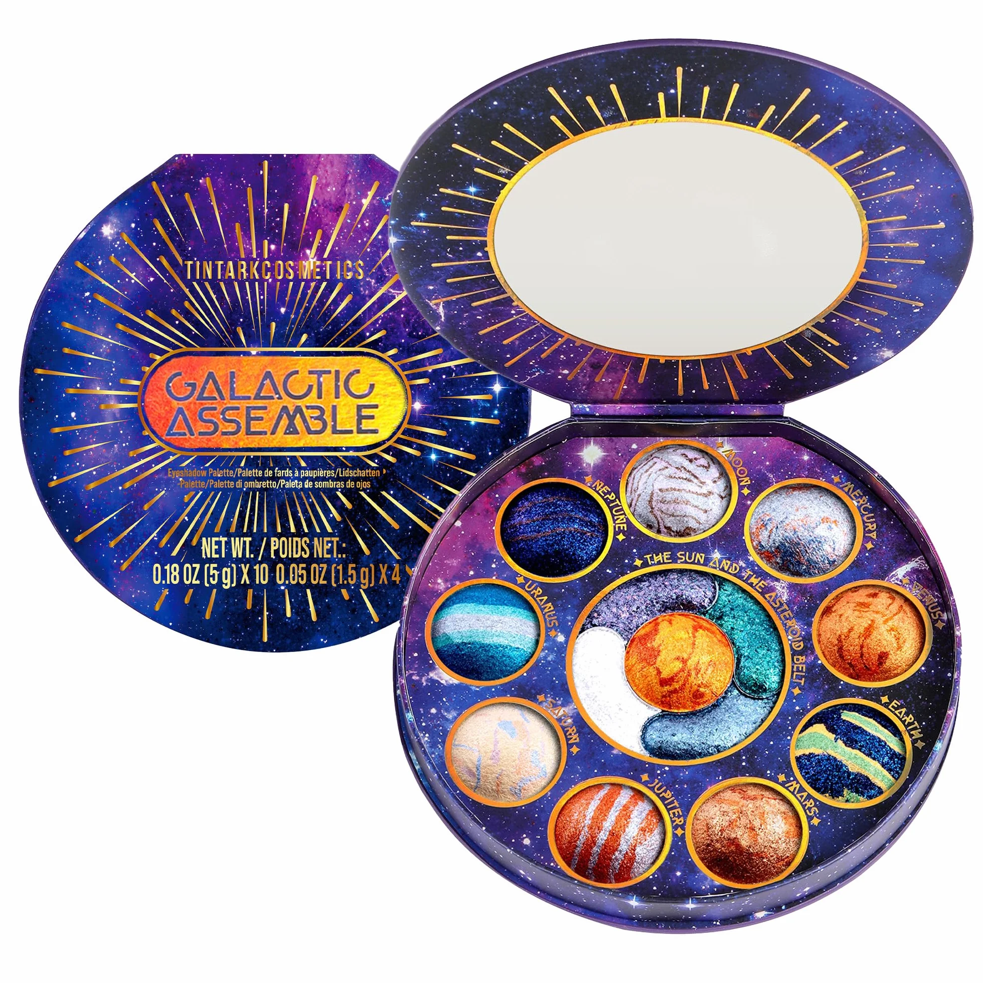 TINTARK Galactic Assemble Paleta cieni do powiek 14 kolorów brokatowe metaliczne