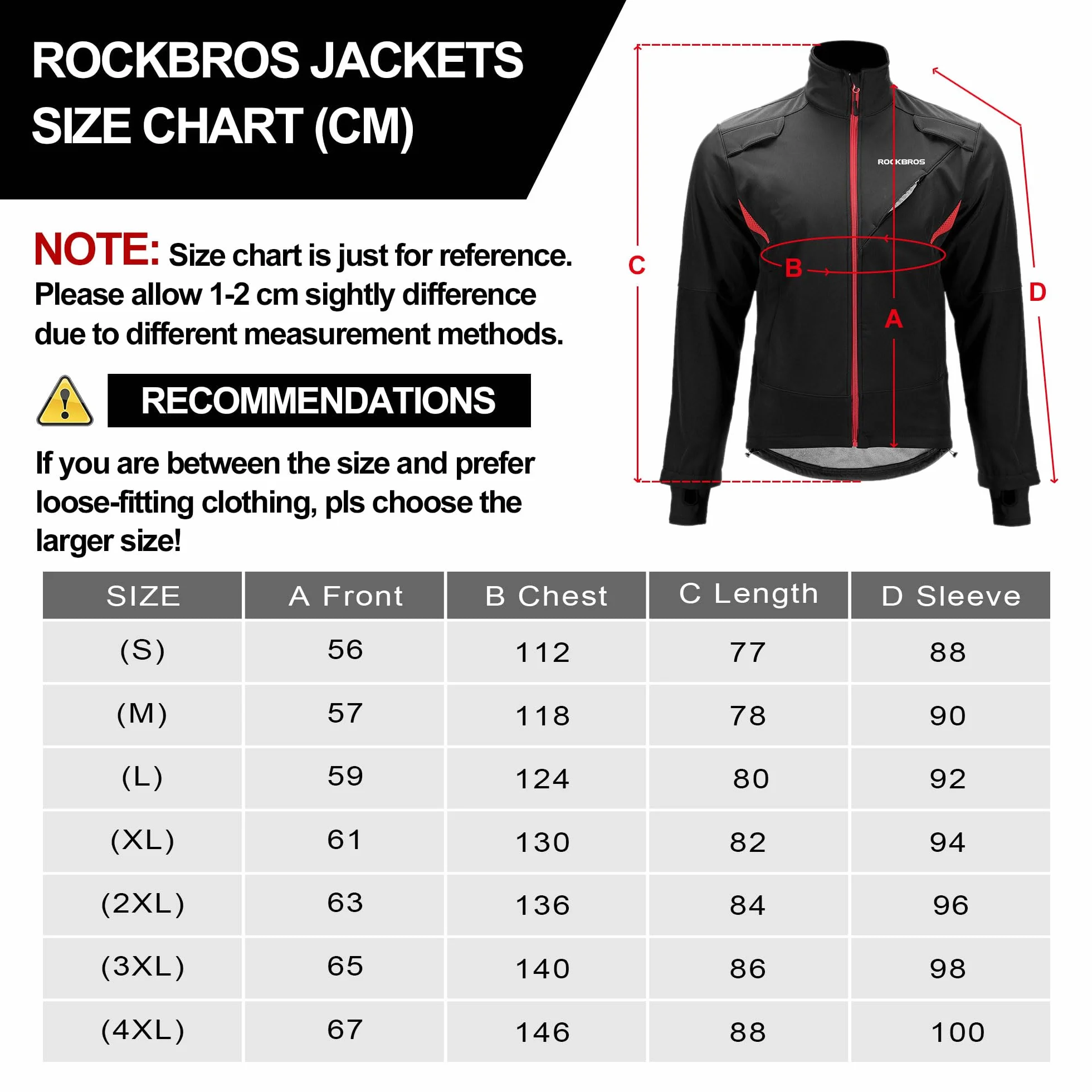 ROCKBROS Męska Kurtka/Spodnie Rowerowe na Zimę, Długa, Wiatroszczelna，Wodoodporna, Odzież Rekreacyjna, S-4XL