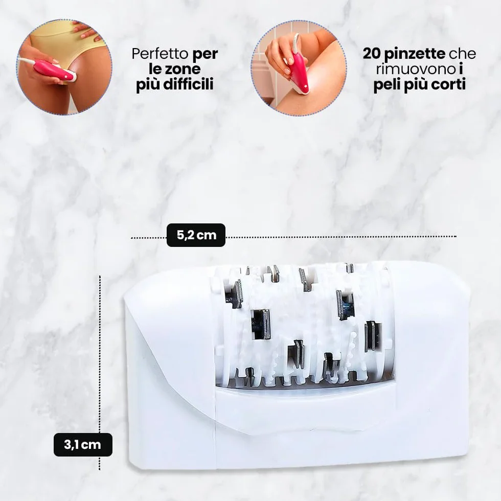 Anakel Home Głowica depilująca 81465100 Kompatybilna z Braun Silkepil 1, 3 i 5 | Typ 5316, 5320, 5395, 5396 | 20 Pincet, Oryginalne Zapasowe, Kolor Biały
