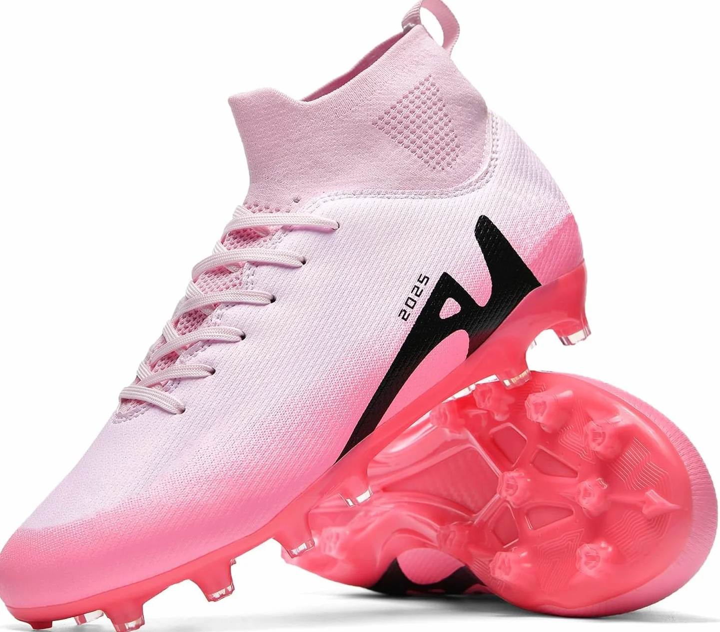 Męskie buty do piłki nożnej, z wysoką cholewką i kolcami, buty do piłki nożnej, dla dzieci, profesjonalne buty treningowe, sportowe buty piłkarskie., 39 EU