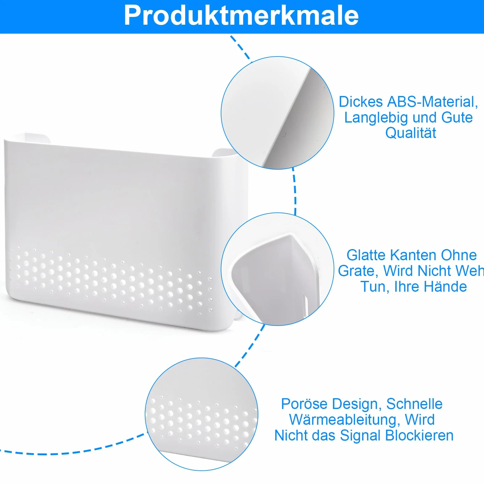 APOMOONS Router ukryta boxa do przechowywania kabli ściennego regału wifi dekoracja ścianowa biały 25,6 x 17 x 5,4 cm