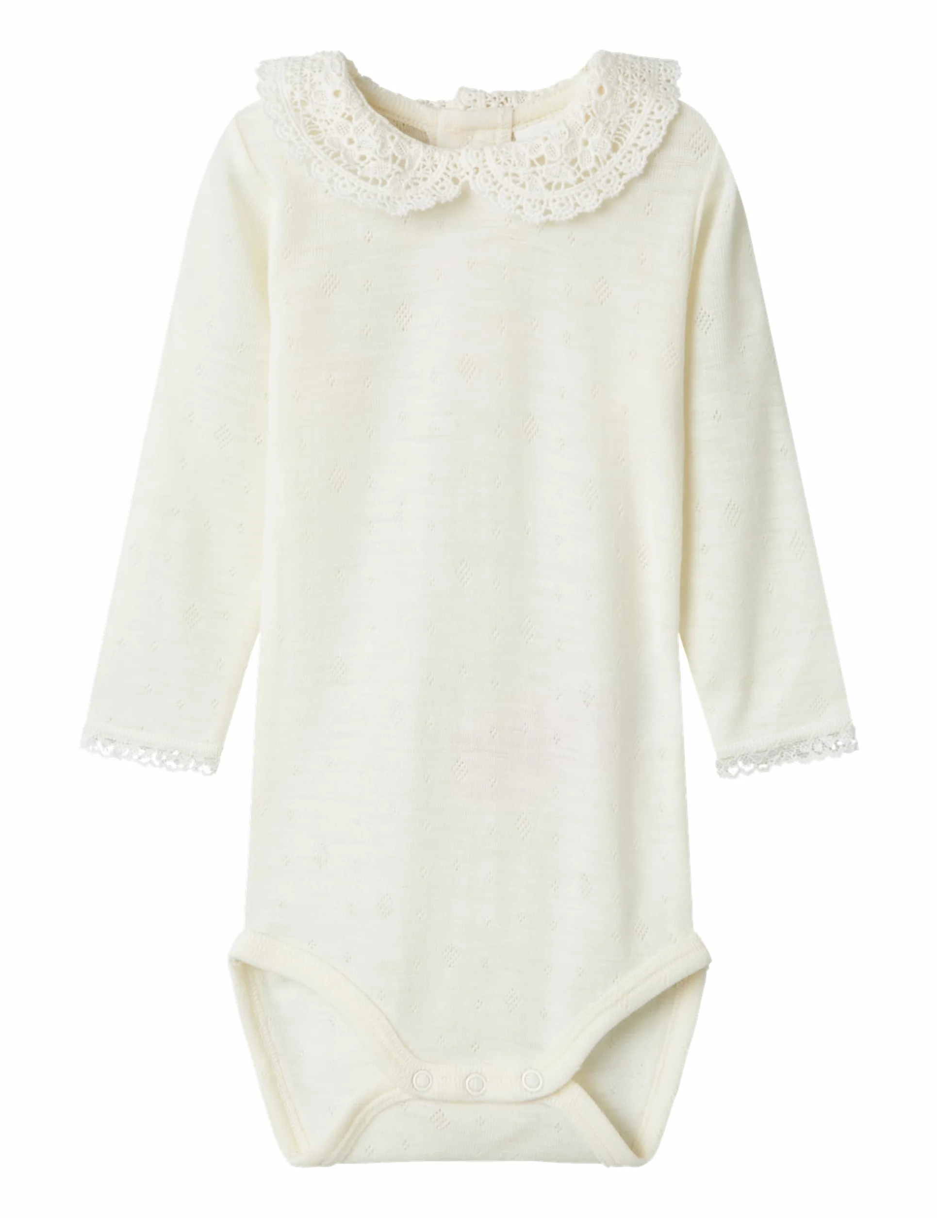 NAME IT Body z długim rękawem Niemowlęta - dziewczynki Nbfwang Wool Needle Ls Body W/Collar