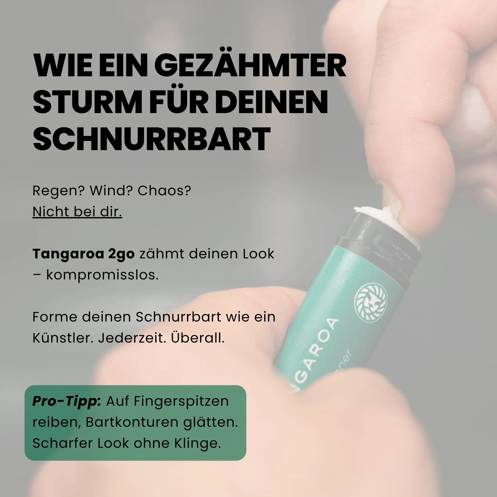 Tangaroa 2Go wosk do wąsów – 4,5 g – średnia przyczepność – 100% naturalny – zapach cytrusowy – bez wypełniaczy – bez dodatków – rozmiar podróżny – wyprodukowano w Słowenii