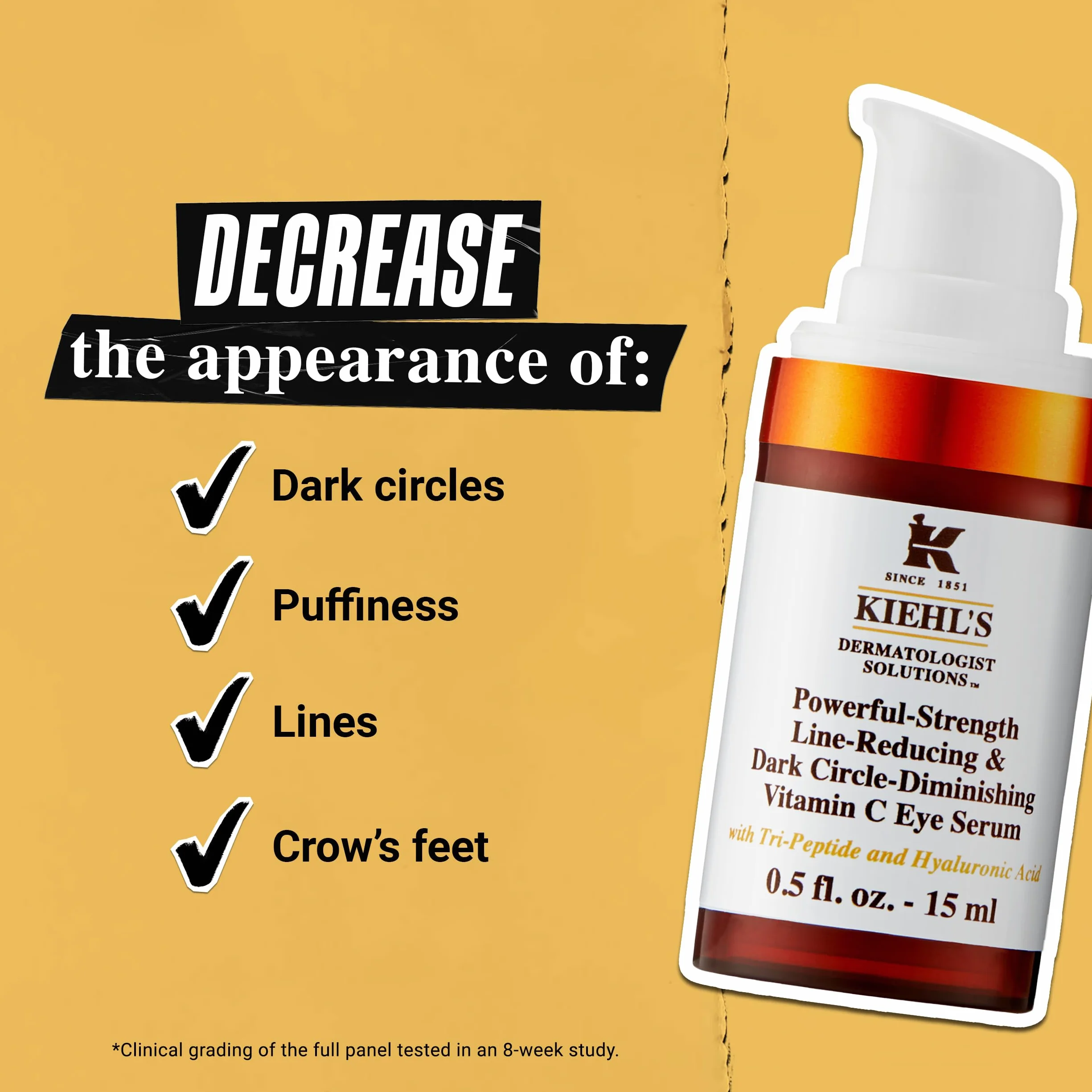 Kiehl's Kiehl's Powerful-Strength serum do oczu z witaminą C, redukcja linii i cienie pod oczami