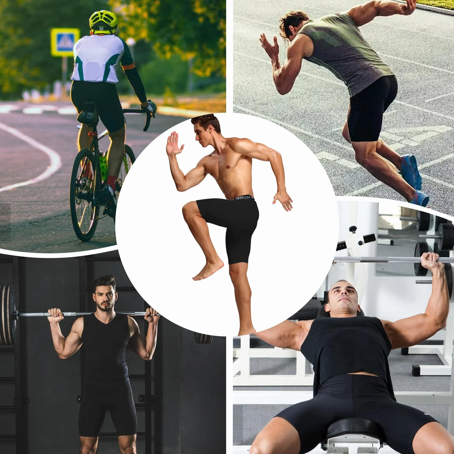 Męskie spodenki kompresyjne z kieszenią sportowe legginsy do biegania z kieszeniami bielizna trening sportowy spandex warstwa bazowa krótkie dla motocyklistów koszykówka siatkówka trening