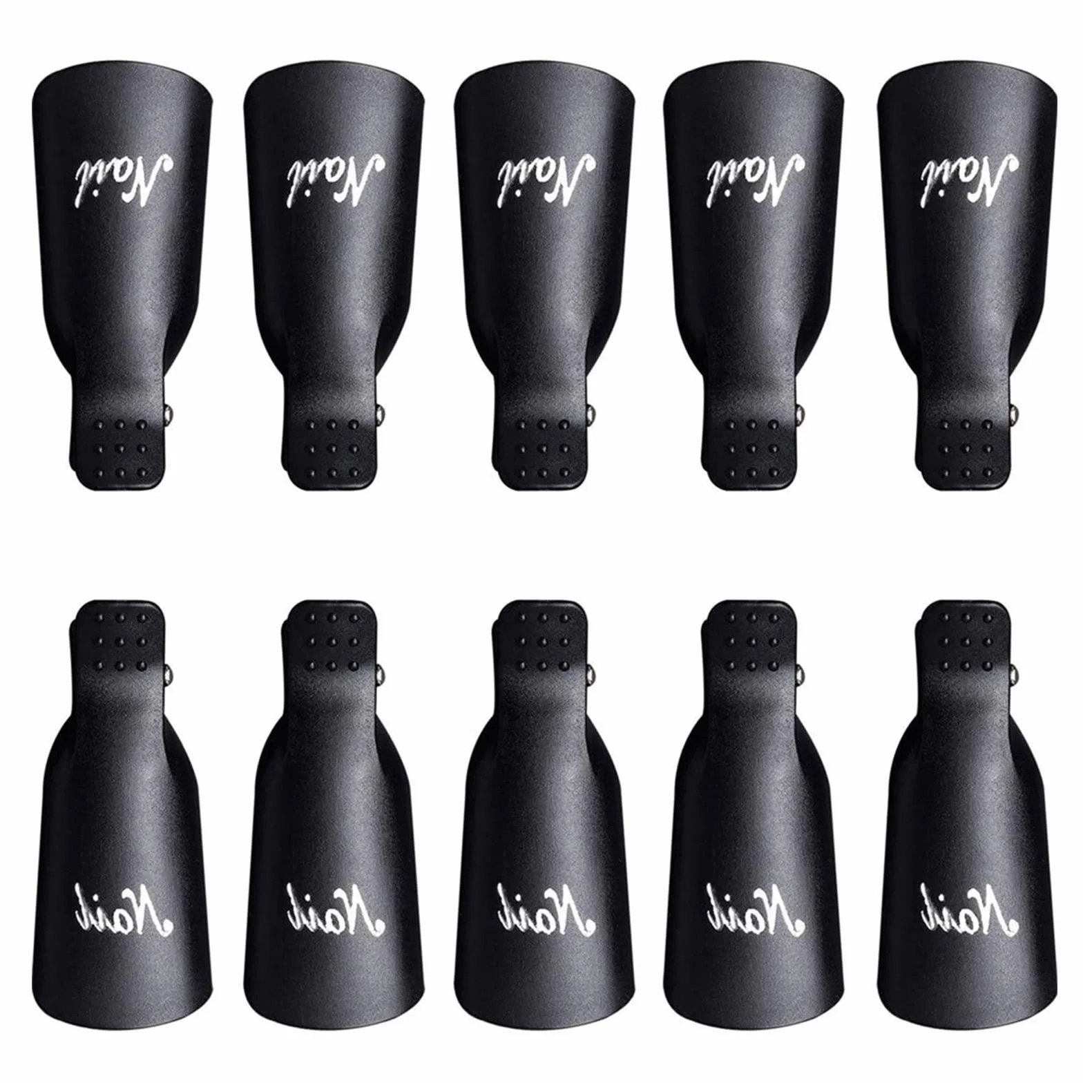 Zestaw klipsów do usuwania lakieru do paznokci, zestaw do manicure UV, klipsy do usuwania lakieru do paznokci żelowych, narzędzie do zmywania paznokci, czarne, 10 szt