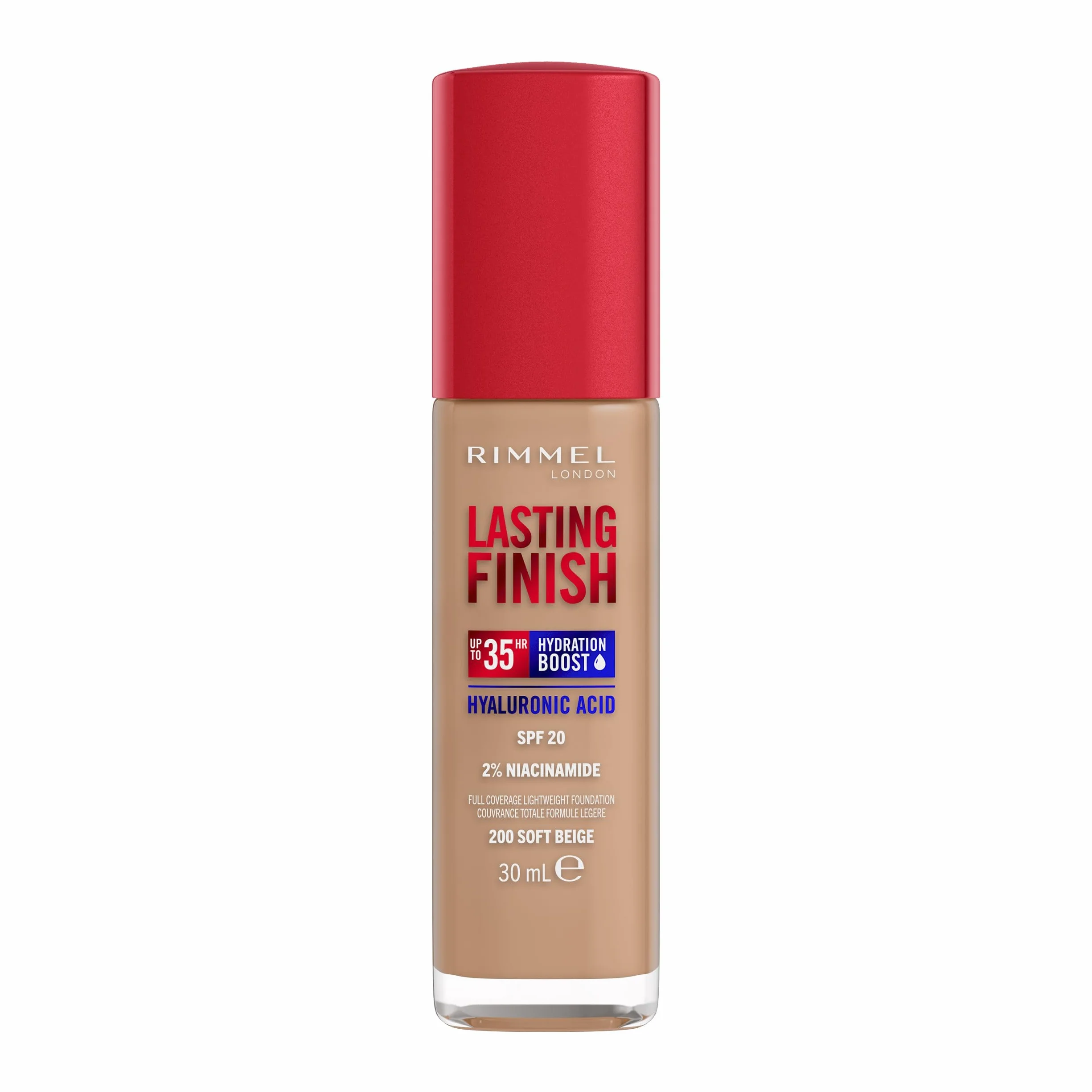 Rimmel Lasting Finish 35h silnie nawilżający i długotrwale kryjący podkład do twarzy z filtrem SPF20 nr 200 Soft Beige