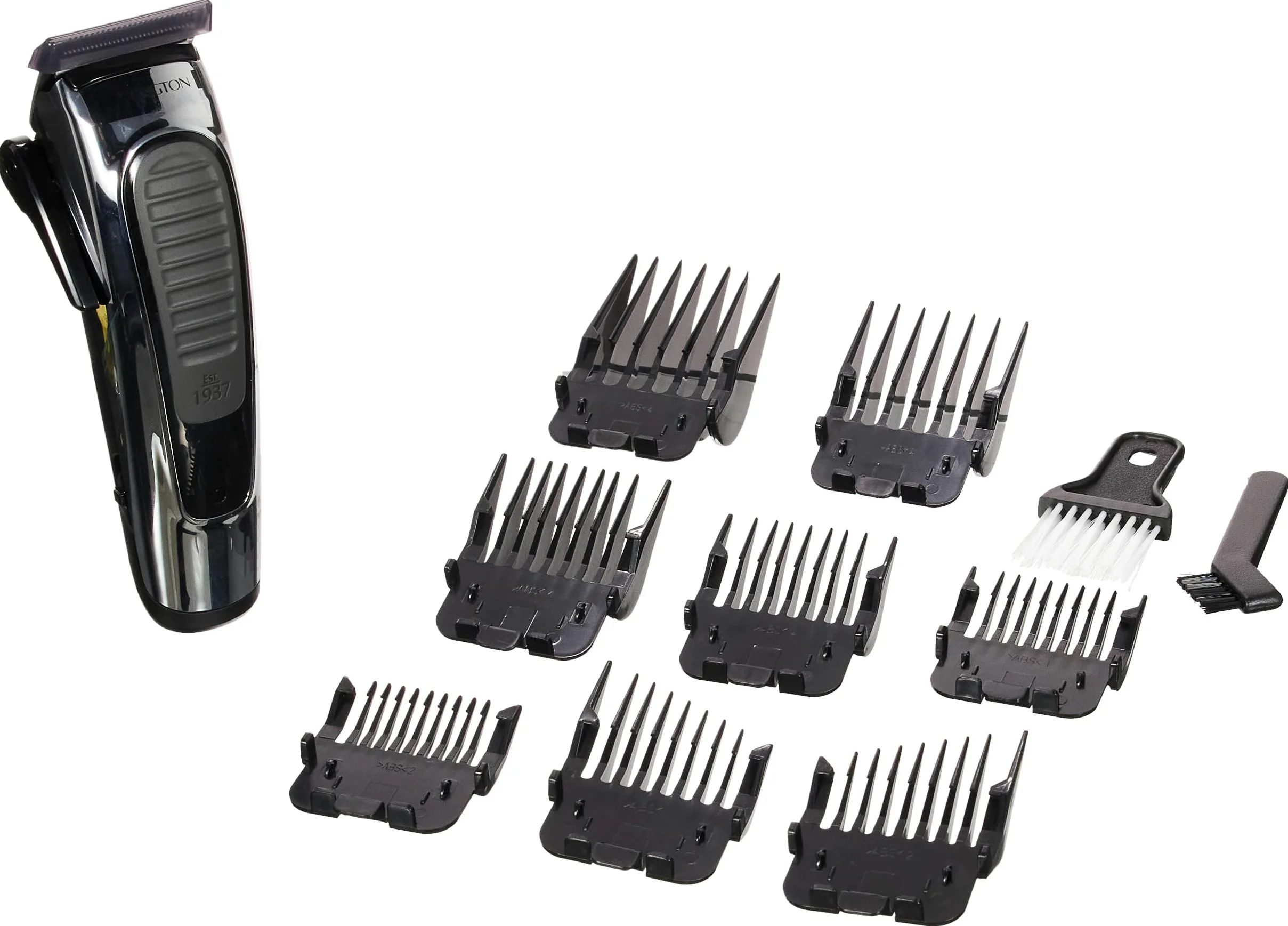 Remington maszynka do włosów, strzyżarka, ostrza ze stali nierdzewnej, 8 nakładek, dł. 3-25mm, do 30 min bezprzewodowej pracy, klipsy, nożyczki, grzebień i szczoteczka, etui, srebrna, Stylist HC450