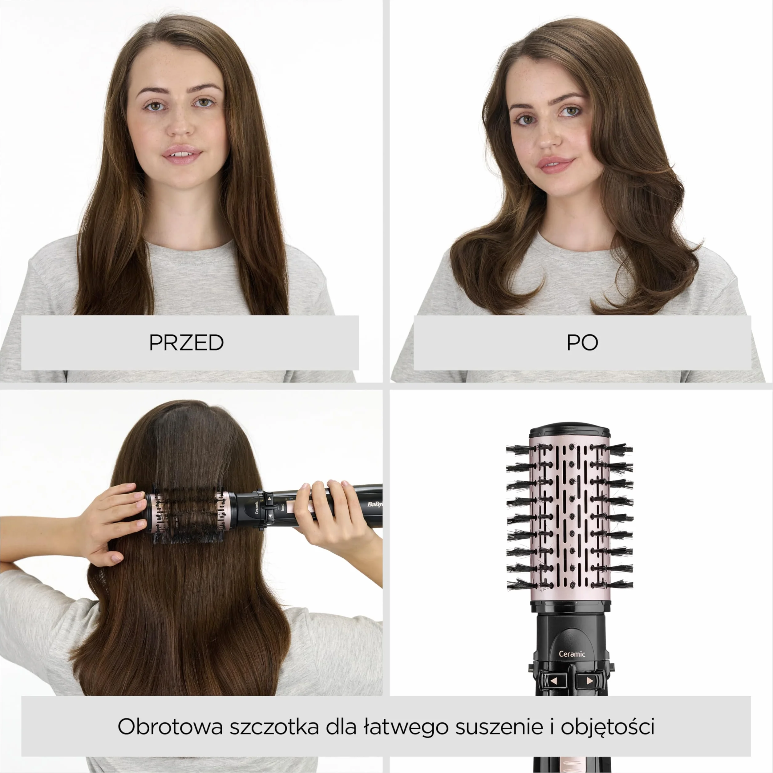 BaByliss AS200E obrotowa szczotka z gorącym powietrzem 1000 W jonowa stylizacja włosów czarna