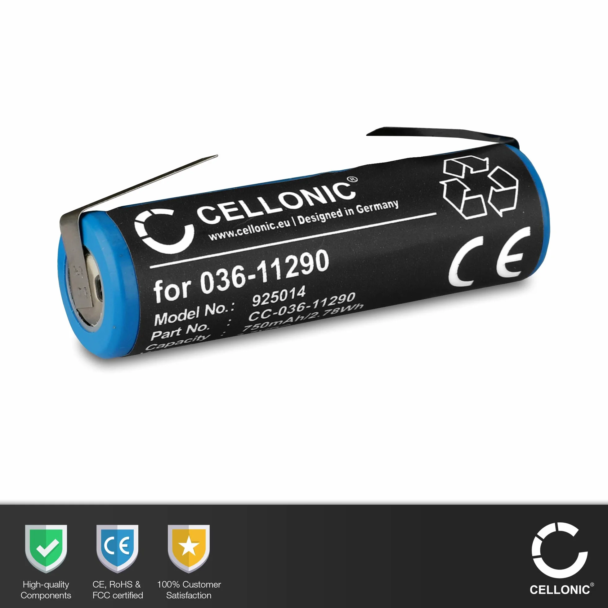 CELLONIC akumulator do golarki 750 mAh 3,7 V kompatybilny z Philips HQ8250 HX6730 HQ7360