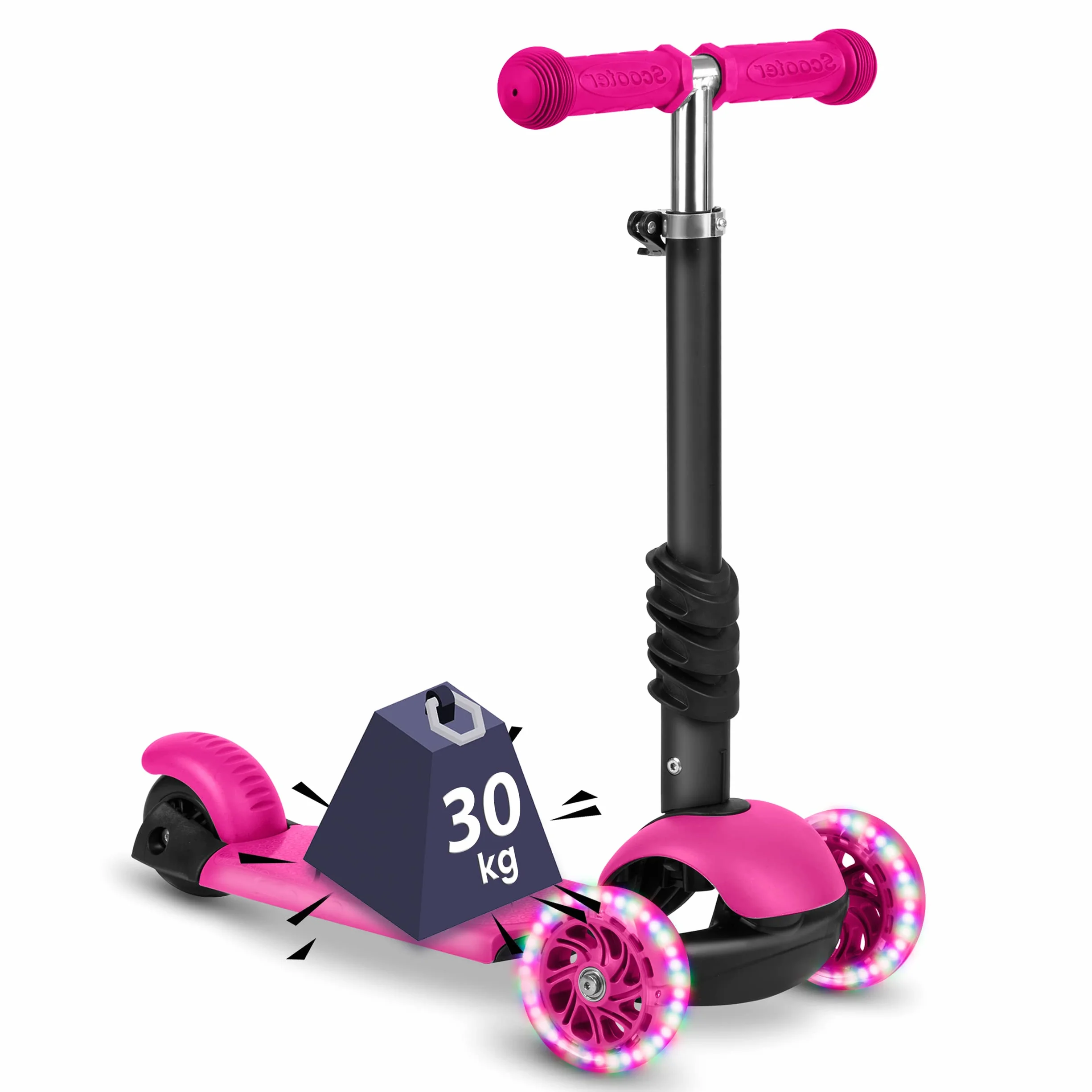Hulajnoga trójkołowa dla dzieci 3w1 Buggy Ricokids balansowa z siedziskiem różowa