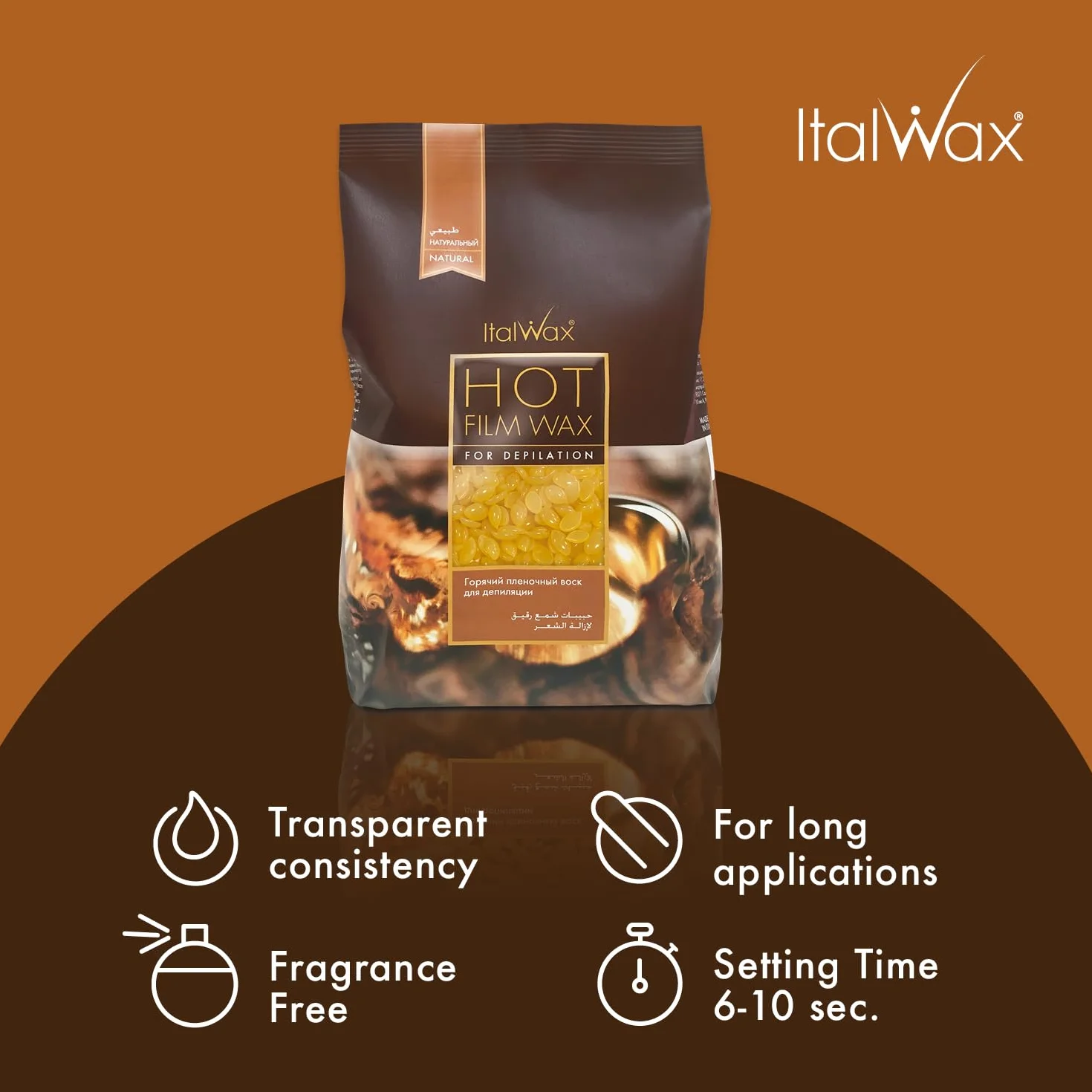 Italwax 1 kg, Naturell woskowane kulki do profesjonalnej depilacji. Wosk foliowy. Niska temperatura i bardzo elastyczne. Do intymnych, nóg, ramion i twarzy.