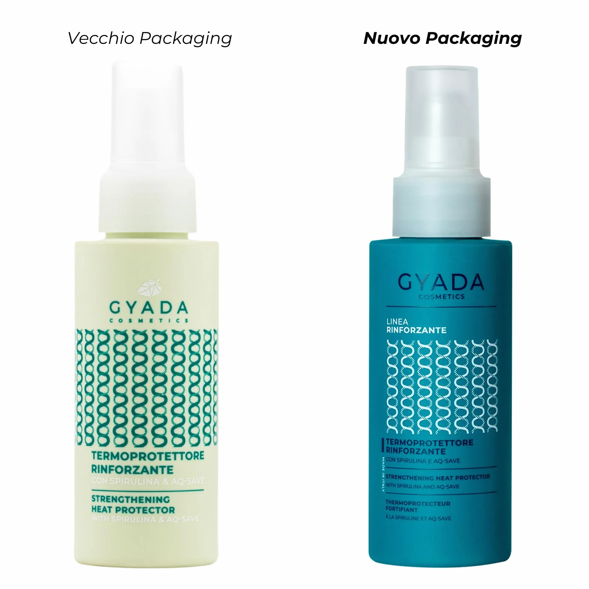 GYADA COSMETICS, Termoprotektor wzmacniający ze spiruliną i AQ-SAVE, termoprotektor do włosów o działaniu regenerującym, do włosów nawilżonych, bez nge i bez ważenia, 100 ml