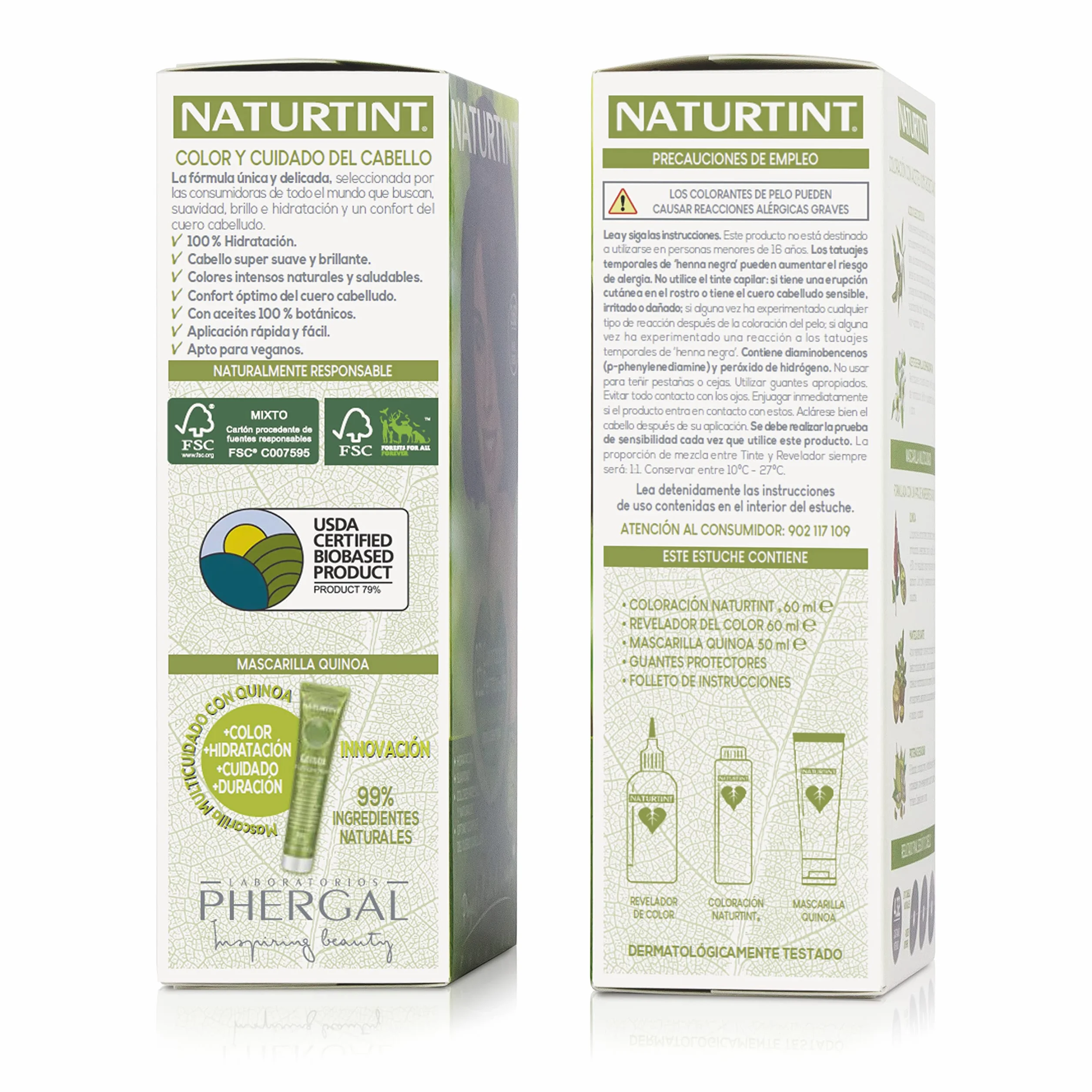 Naturtint Biobased farba do włosów bez amoniaku 4,35 głęboki brąz cappuccino 3 sztuki 510 ml
