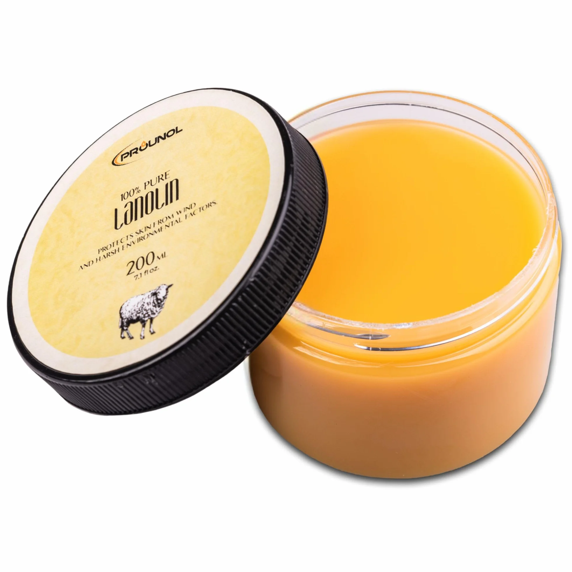PROUNOL Lanolin Pure (Lanolina Bezwodna) 100% Naturalny Krem do Pielęgnacji Rąk i Stóp, słoik 200ml