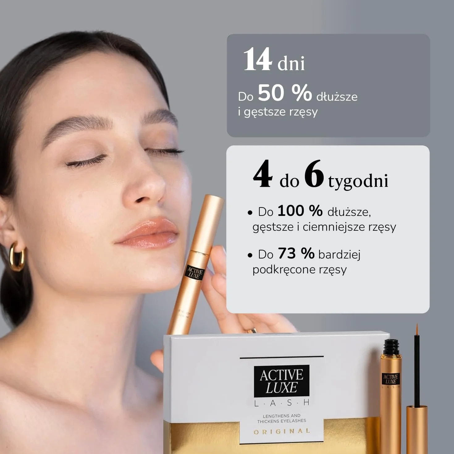 Active Luxe Serum do Rzęs – Serum na dłuższe, gęstsze i ciemniejsze rzęsy – Serum do rzęs bez hormonów, wegańskie i klinicznie testowane, 1,5 ml | Dłuższe, gęstsze i ciemniejsze rzęsy, bez hormonów, wegańskie, testowane klinicznie