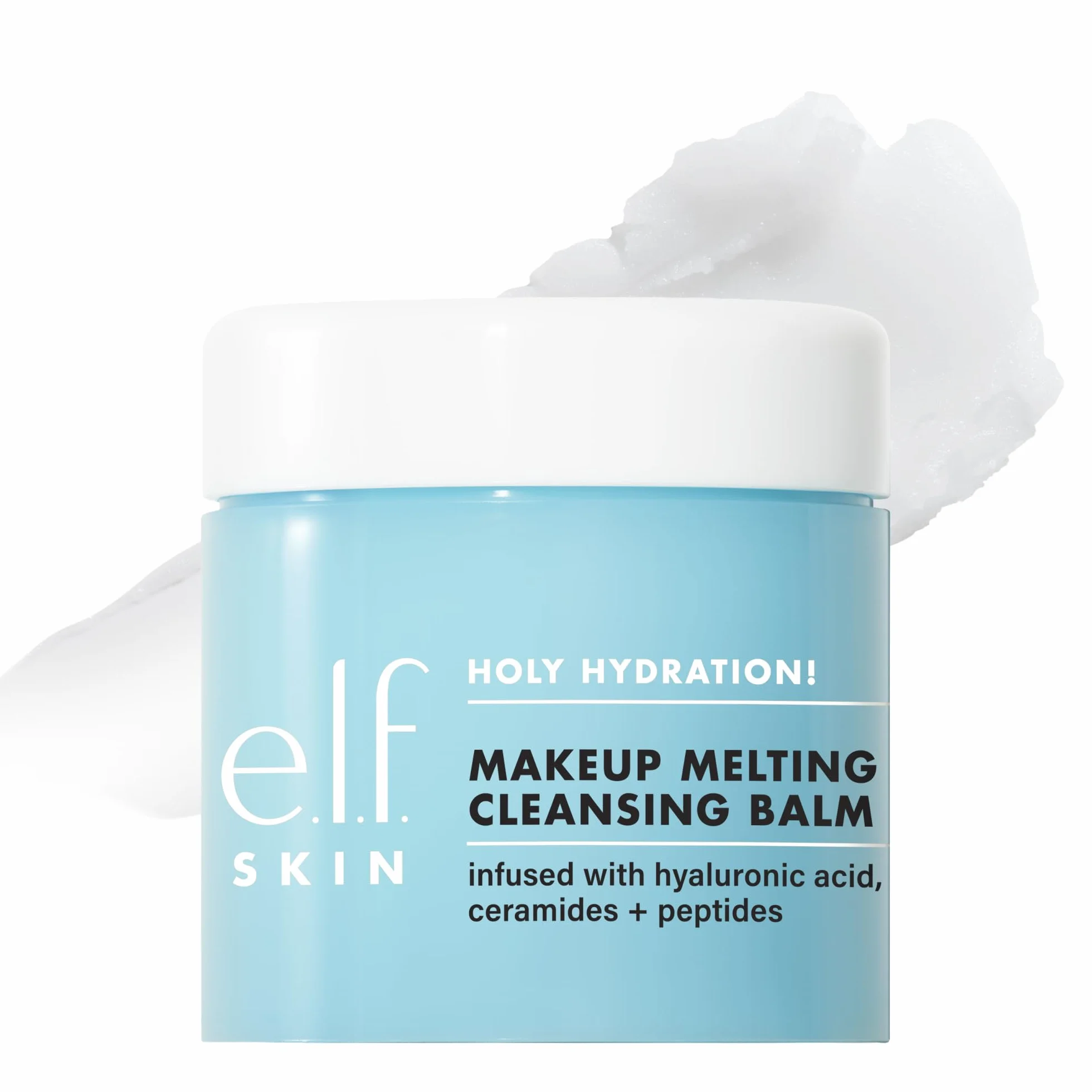 e.l.f. SKIN Holy Hydration! Balm oczyszczający do makijażu JUMBO, środek do czyszczenia twarzy i do usuwania makijażu, z kwasem hialuronowym, wegański i nietestowany na zwierzętach