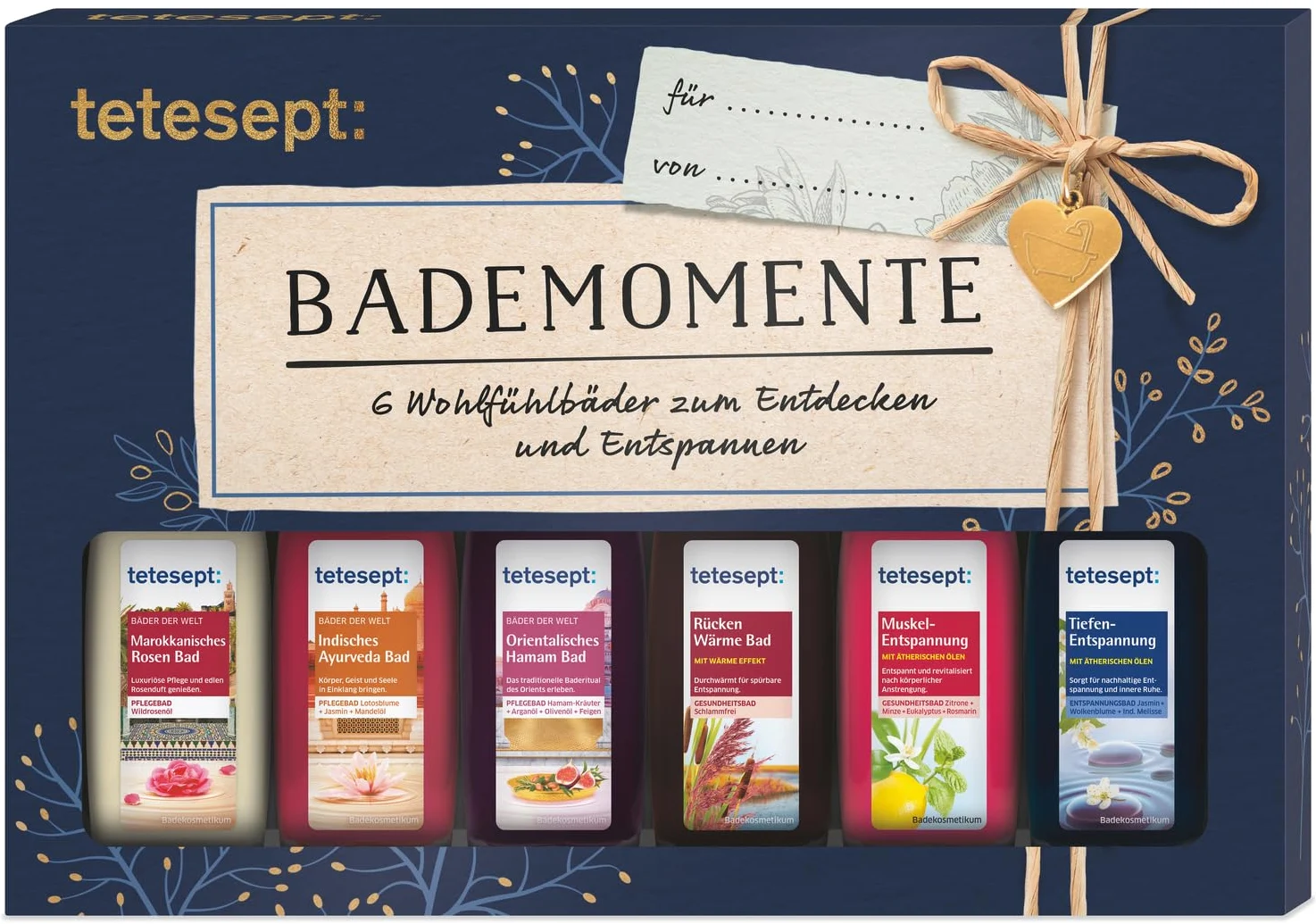 Tetesept Zestaw upominkowy do kąpieli 6 x 20 ml próbny