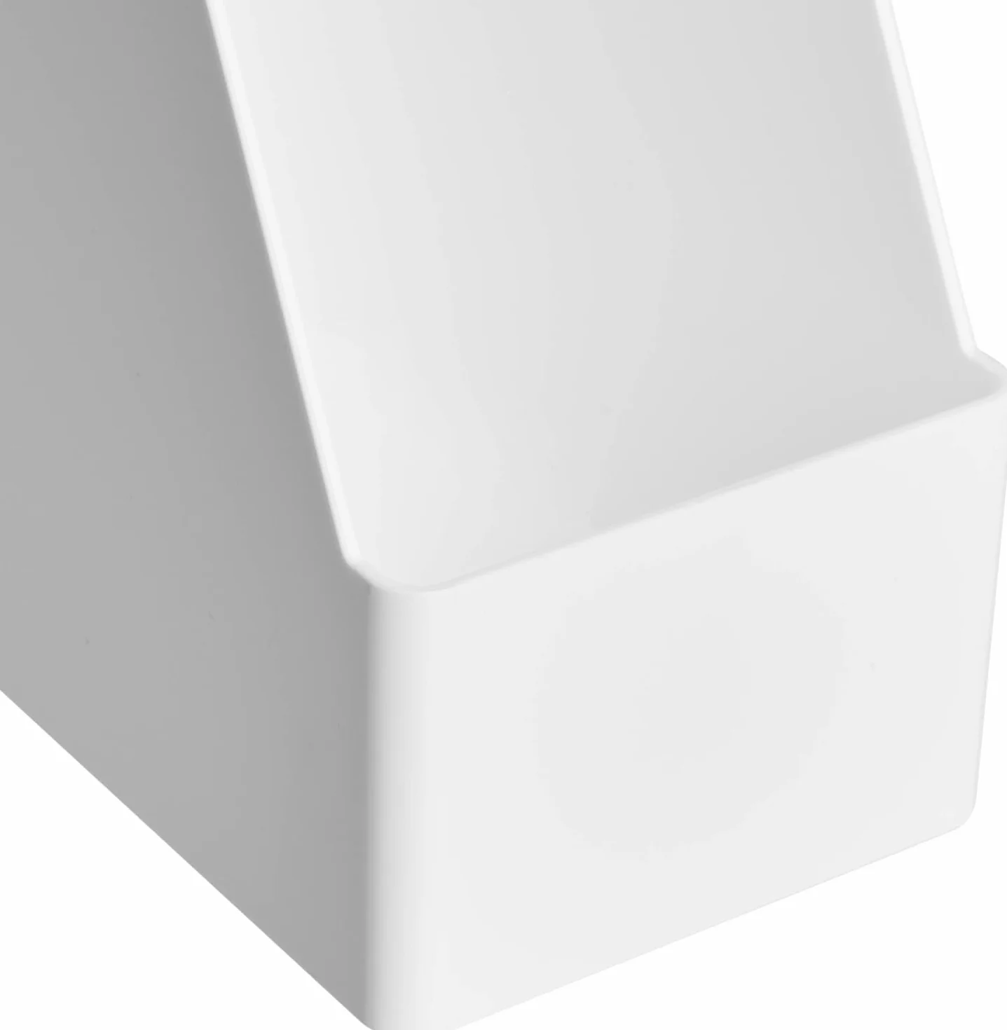 Amazon Basics Prostokątny, 2 sztuki, organizer z tworzywa sztucznego, uchwyt na czasopisma, 2 sztuki, biały