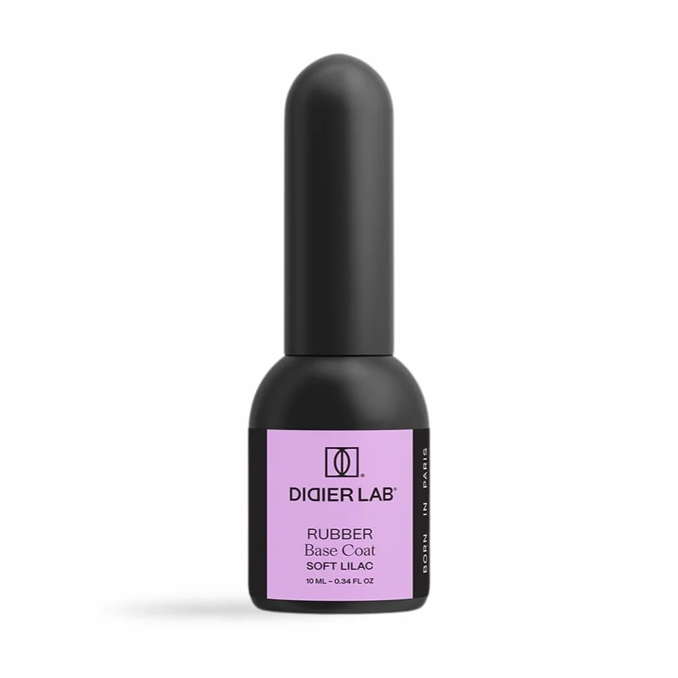Didier Lab – Premium Rubber Base Gel Soft Lilac 10 ml – Baza kauczukowa LED/UV Pastelowy Fiolet – Bez HEMA i TPO – Lakier hybrydowy podkładowy – 2w1 baza i kolor do manicure hybrydowego