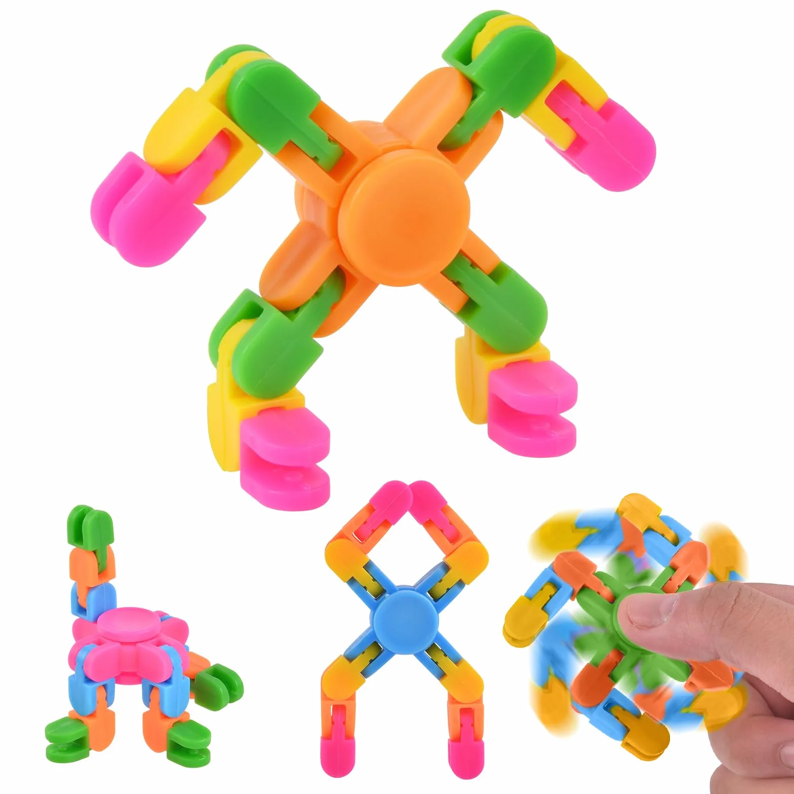 Ainiv 4 sztuki dekompresyjnych gyroskopów na palce, zabawka sensoryczna fidget, transformowalny mechaniczny spinner, zabawka antystresowa, prezent dla dzieci/dorosłych
