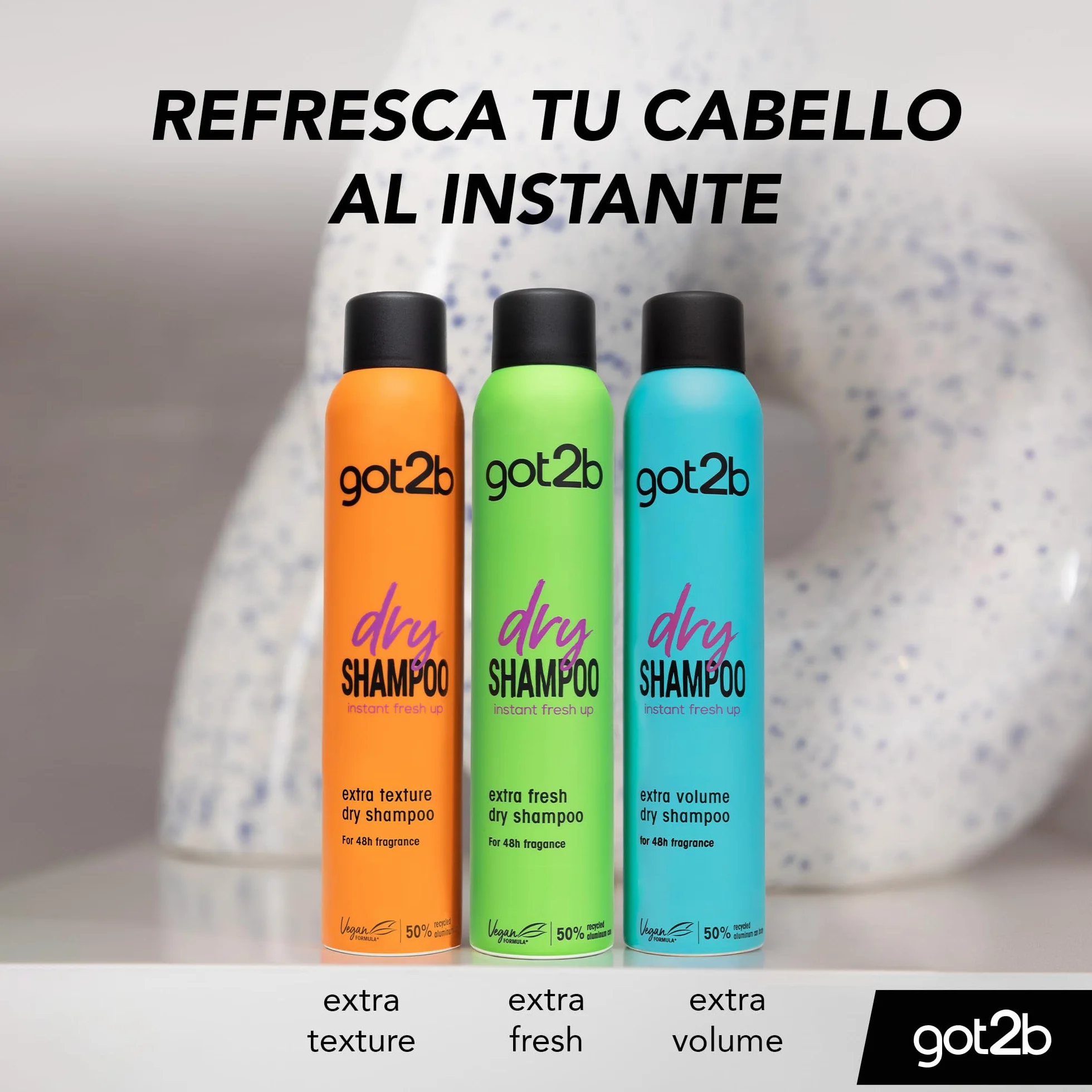 Got2b - suchy szampon Extra Texture - 3 szt. 200 ml (600ml) – natychmiastowe odświeżenie włosów – Optymalne dla fryzur